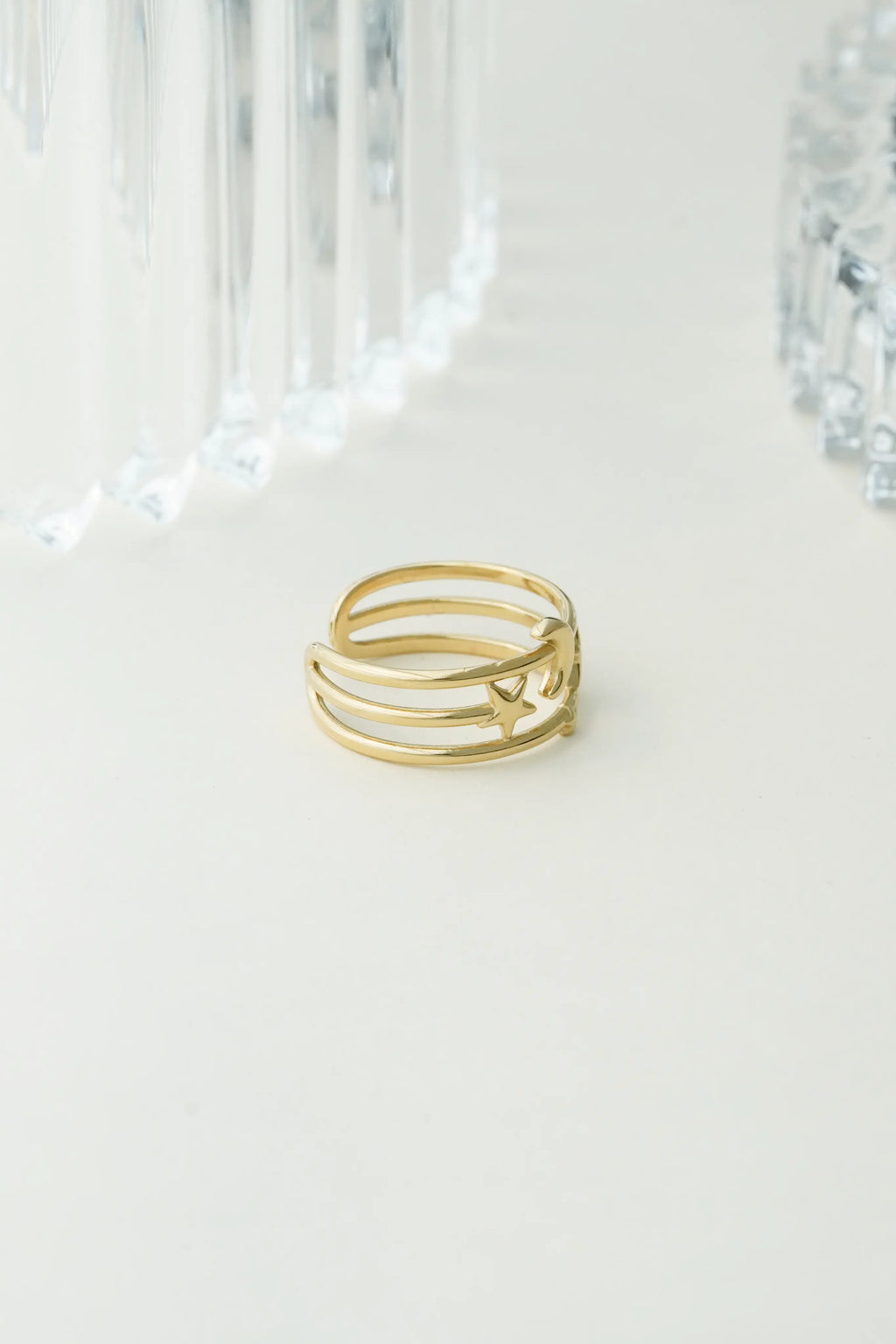 Star Partten Adjustable Ring worldjewel.in ADJUSTABLE RING