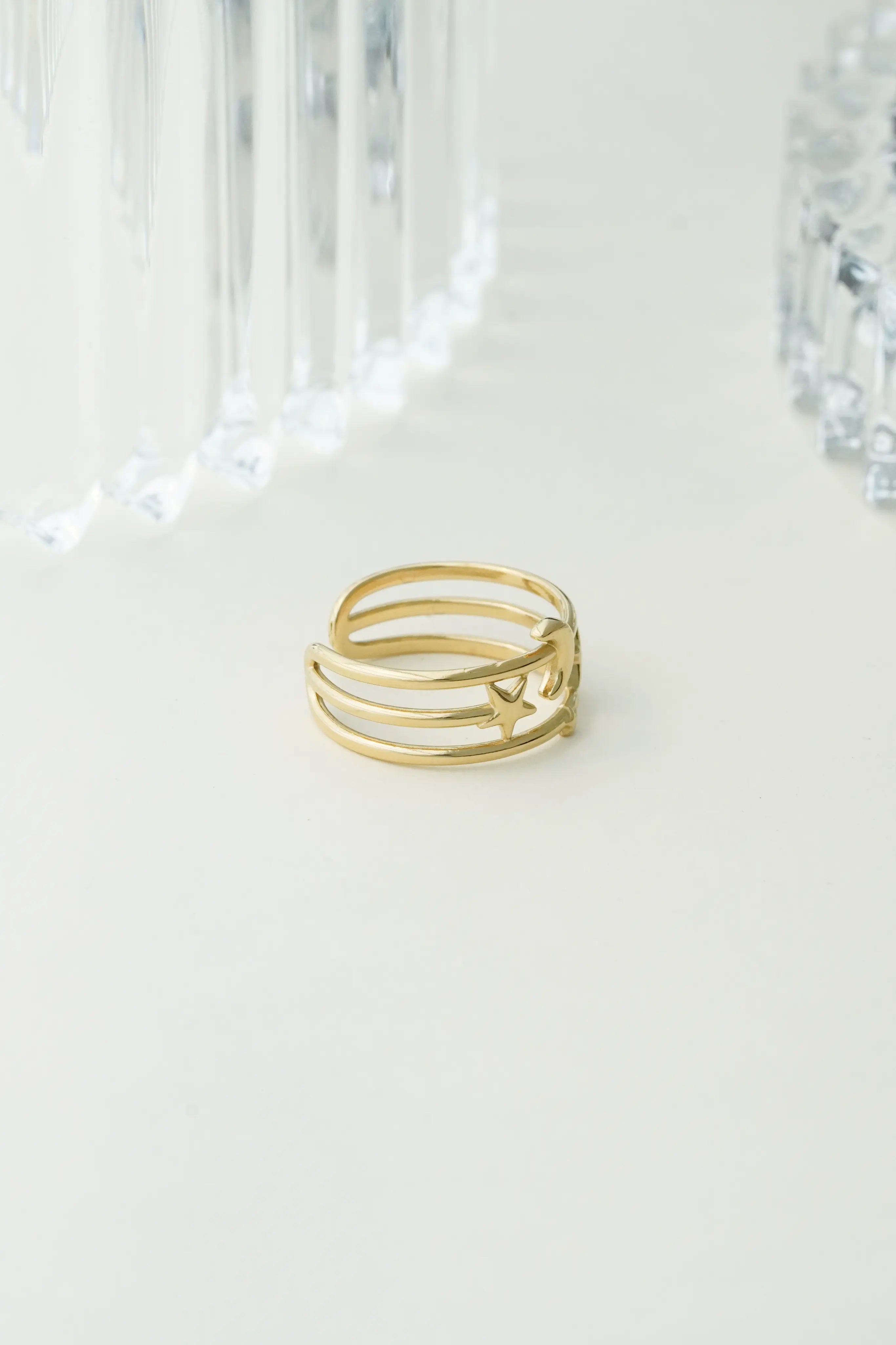 Star Partten Adjustable Ring worldjewel.in ADJUSTABLE RING