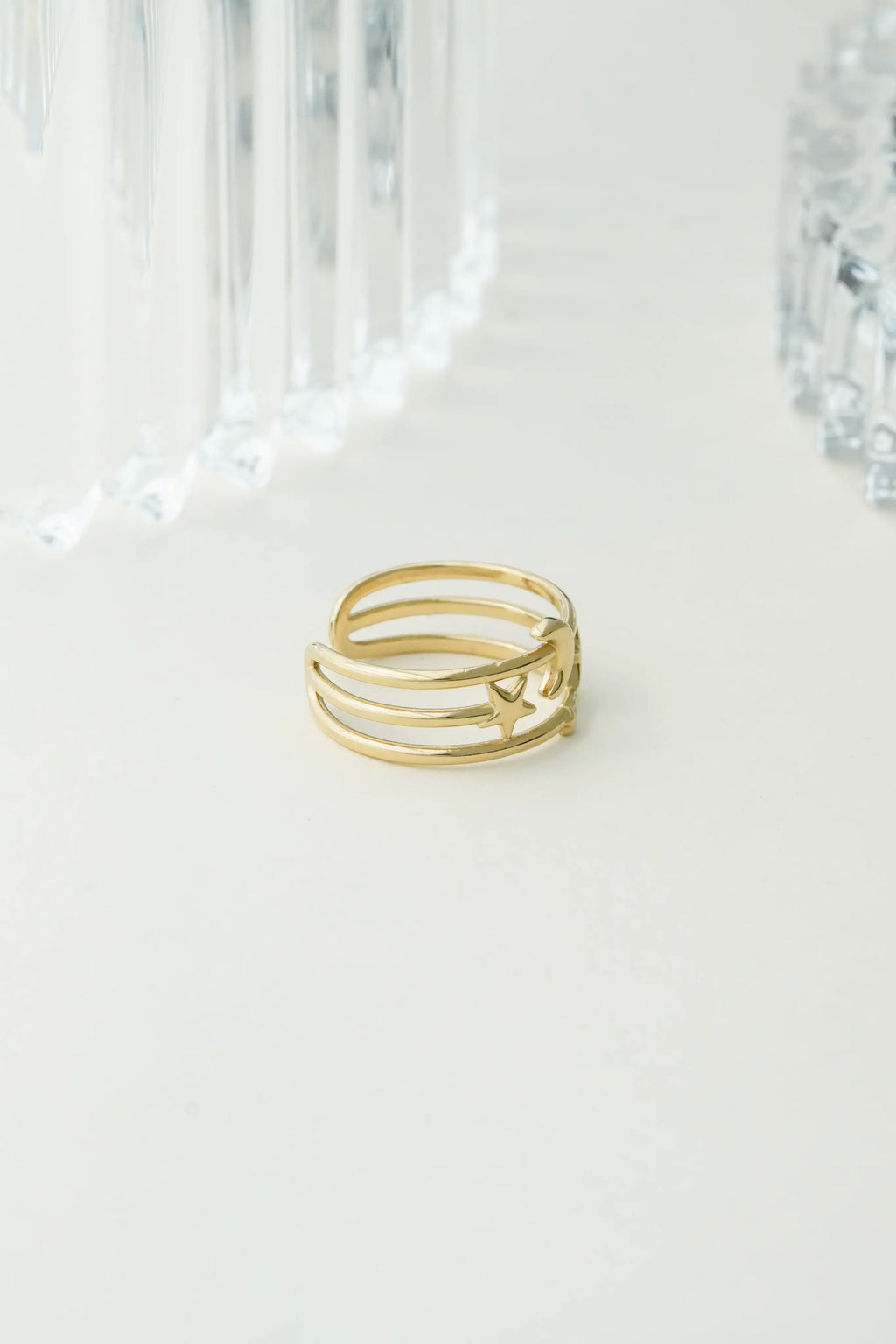 Star Partten Adjustable Ring worldjewel.in ADJUSTABLE RING