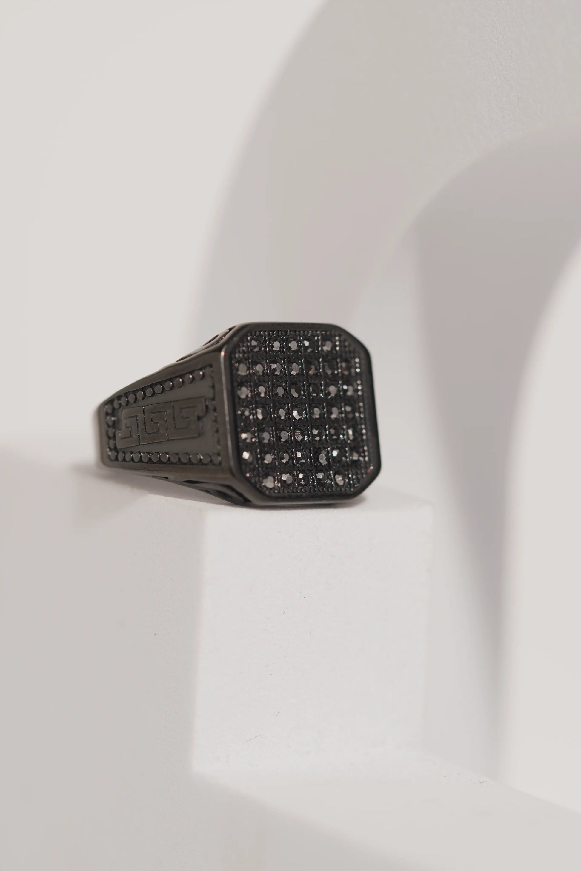 Sterling Black Diamond Stone Stainless Steel Ring For Men worldjewel.in men's ring