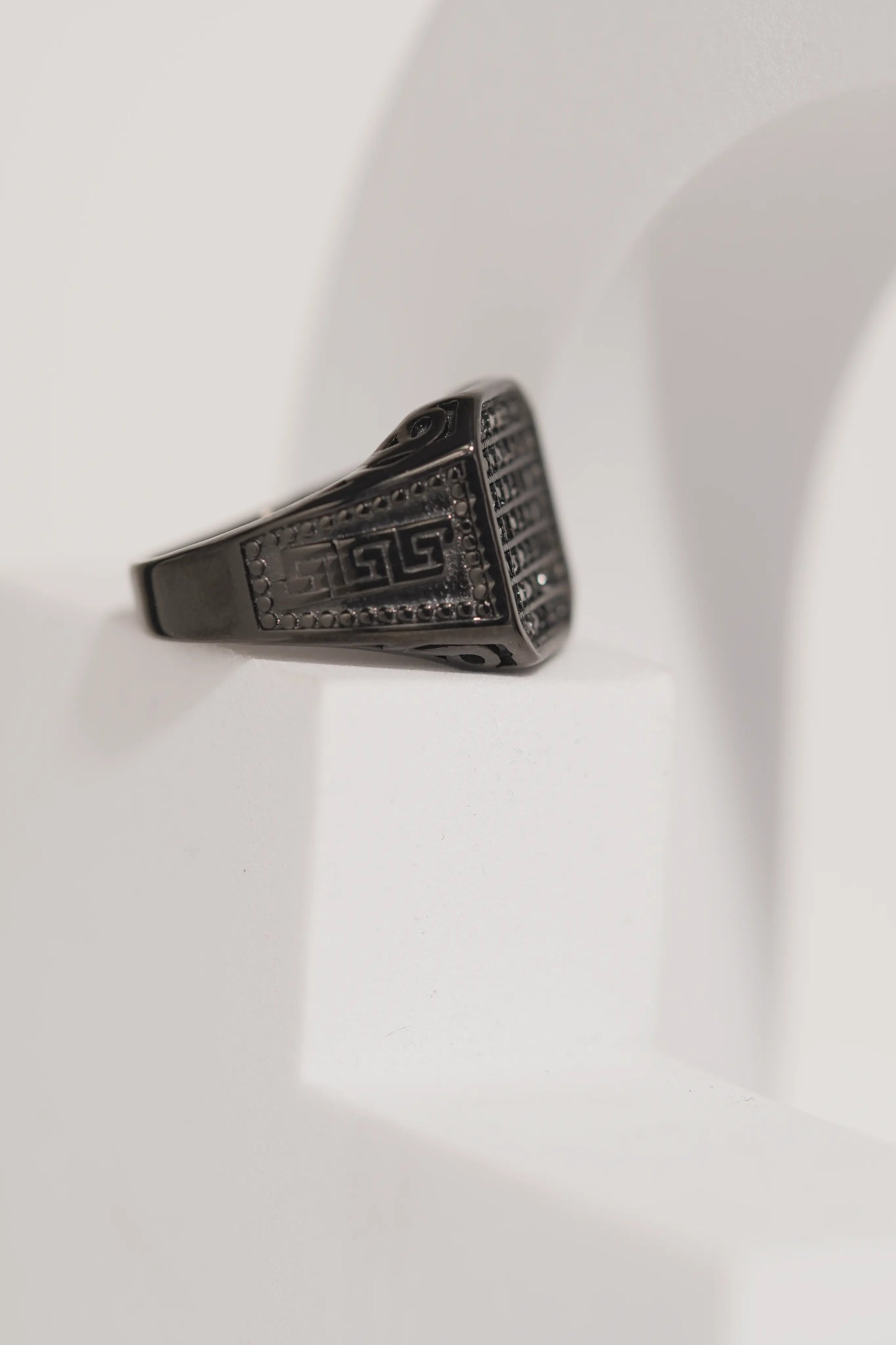 Sterling Black Diamond Stone Stainless Steel Ring For Men worldjewel.in men's ring