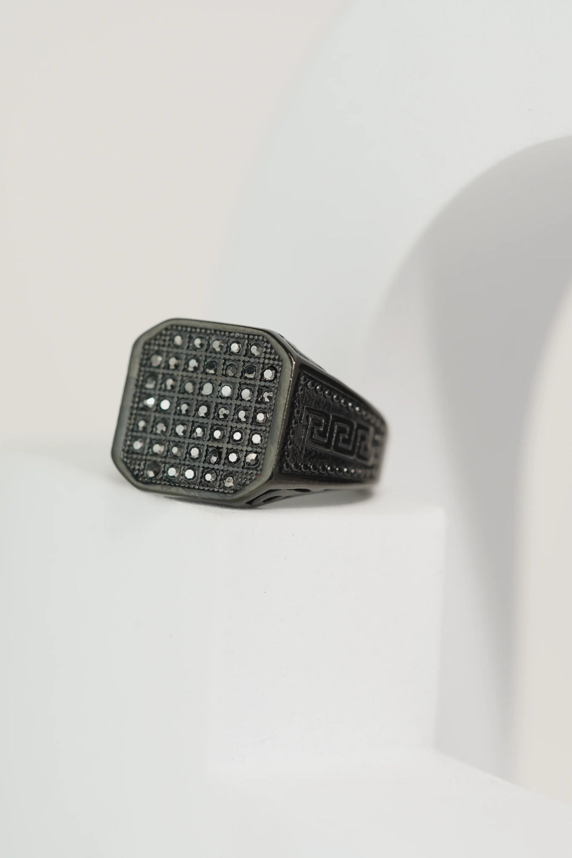Sterling Black Diamond Stone Stainless Steel Ring For Men worldjewel.in men's ring
