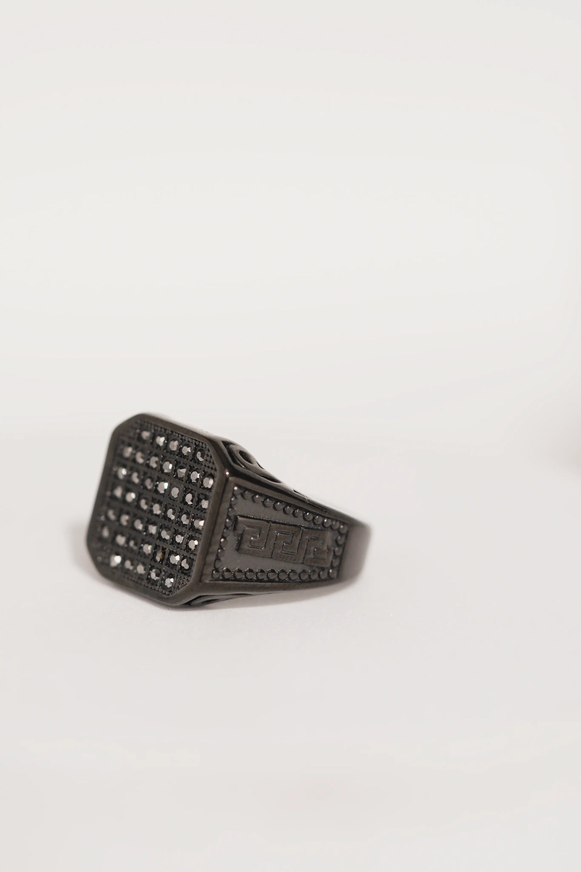 Sterling Black Diamond Stone Stainless Steel Ring For Men worldjewel.in men's ring