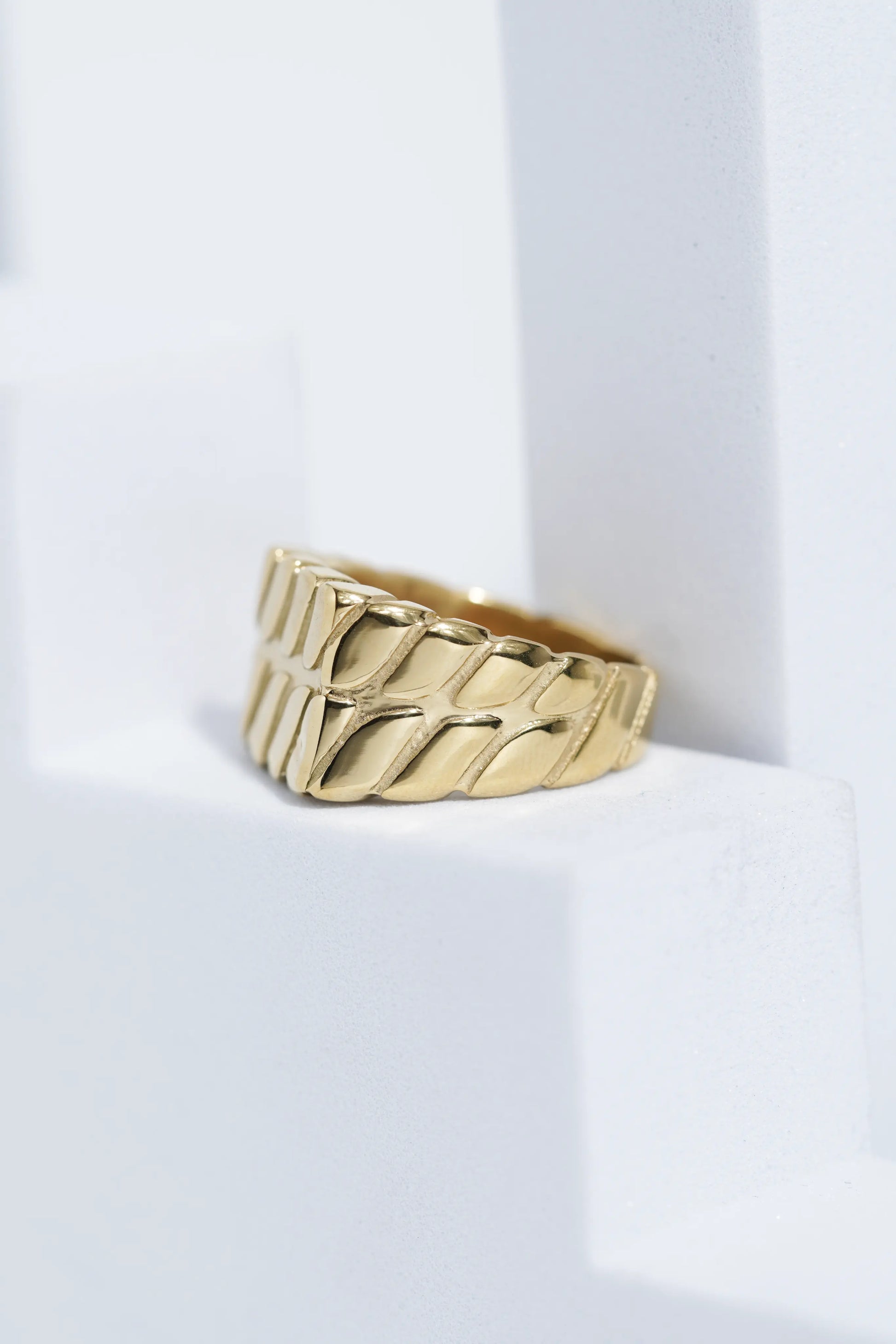 Twisted Pattern Silver & Golden Shiney Ring For Men worldjewel.in men's ring