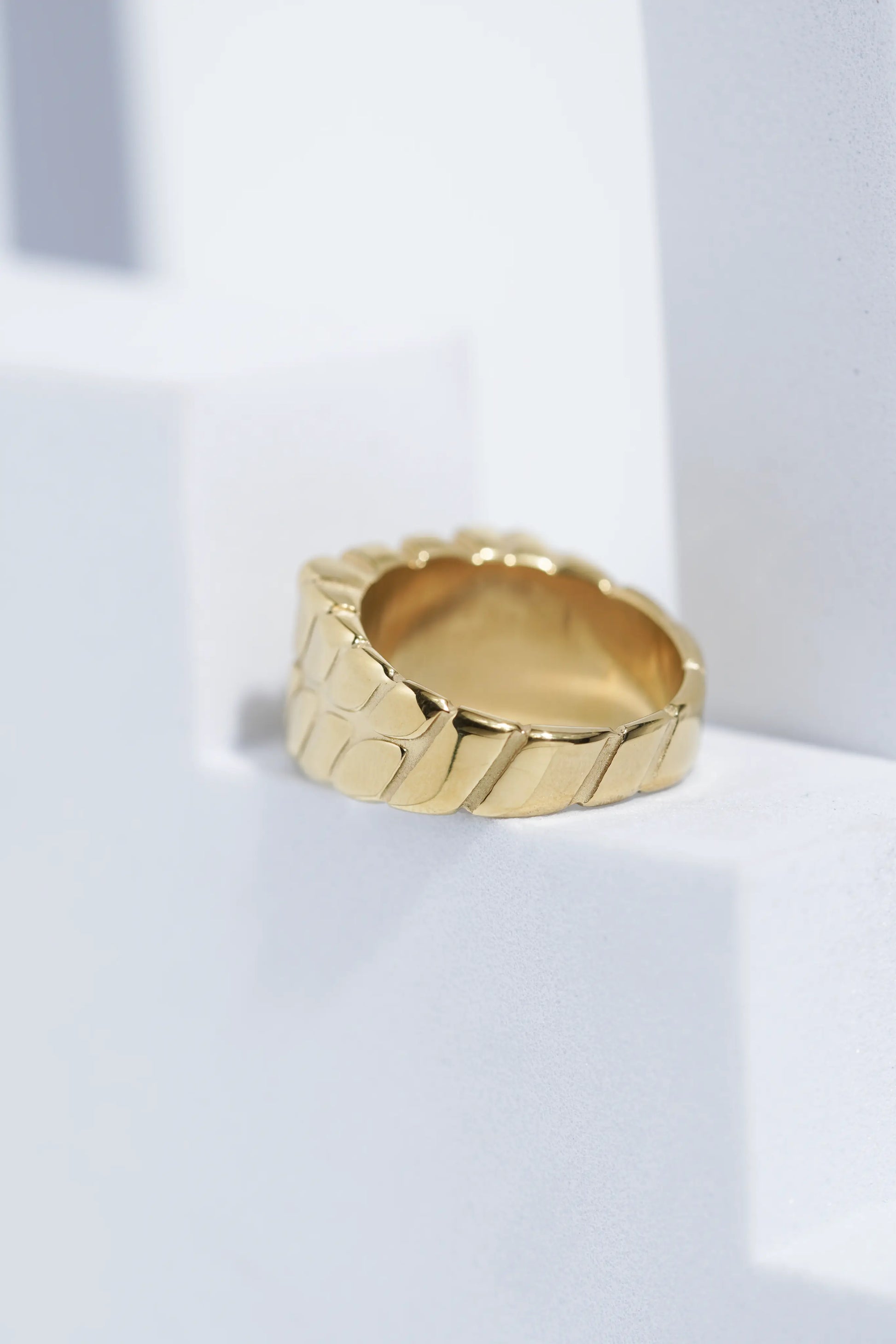 Twisted Pattern Silver & Golden Shiney Ring For Men worldjewel.in men's ring