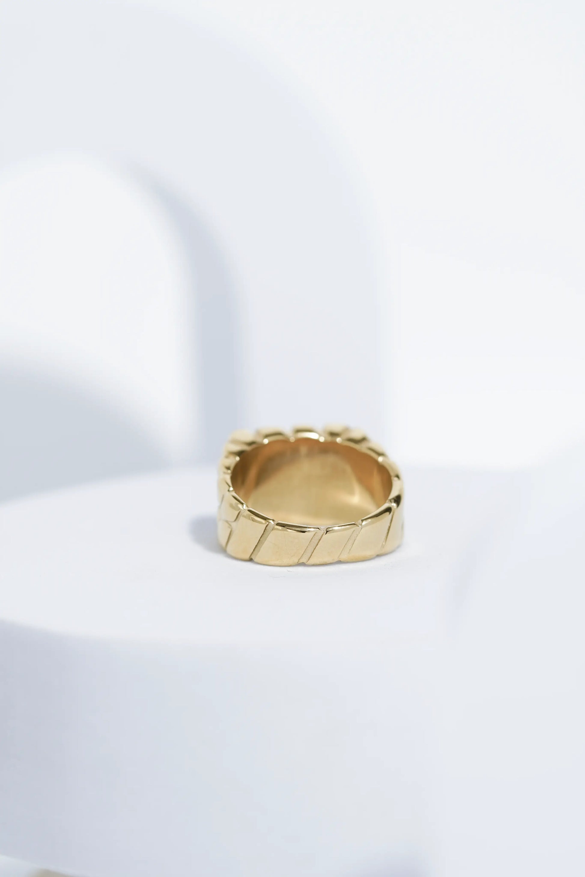 Twisted Pattern Silver & Golden Shiney Ring For Men worldjewel.in men's ring