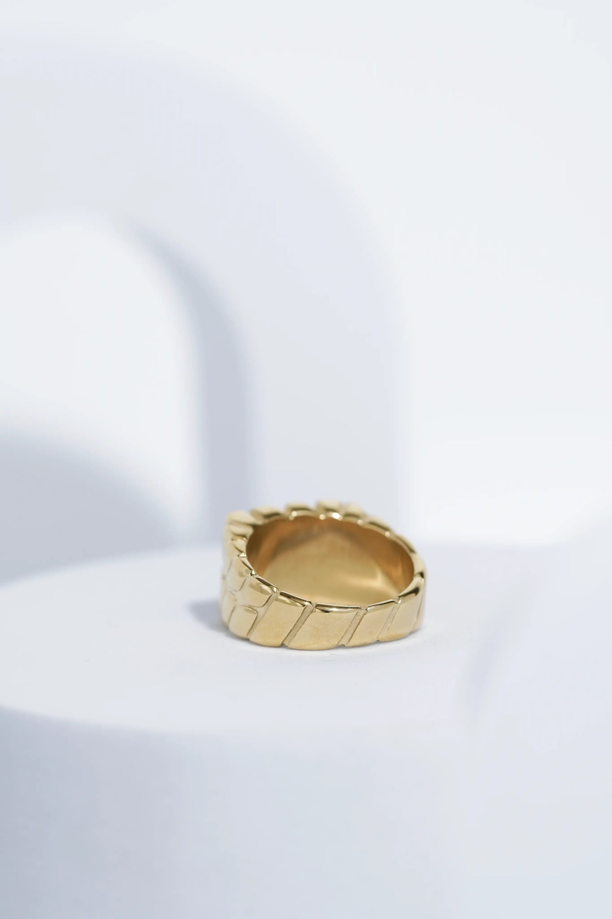 Twisted Pattern Silver & Golden Shiney Ring For Men worldjewel.in men's ring