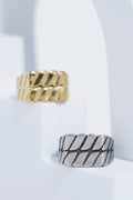 Twisted Pattern Silver & Golden Shiney Ring For Men worldjewel.in men's ring