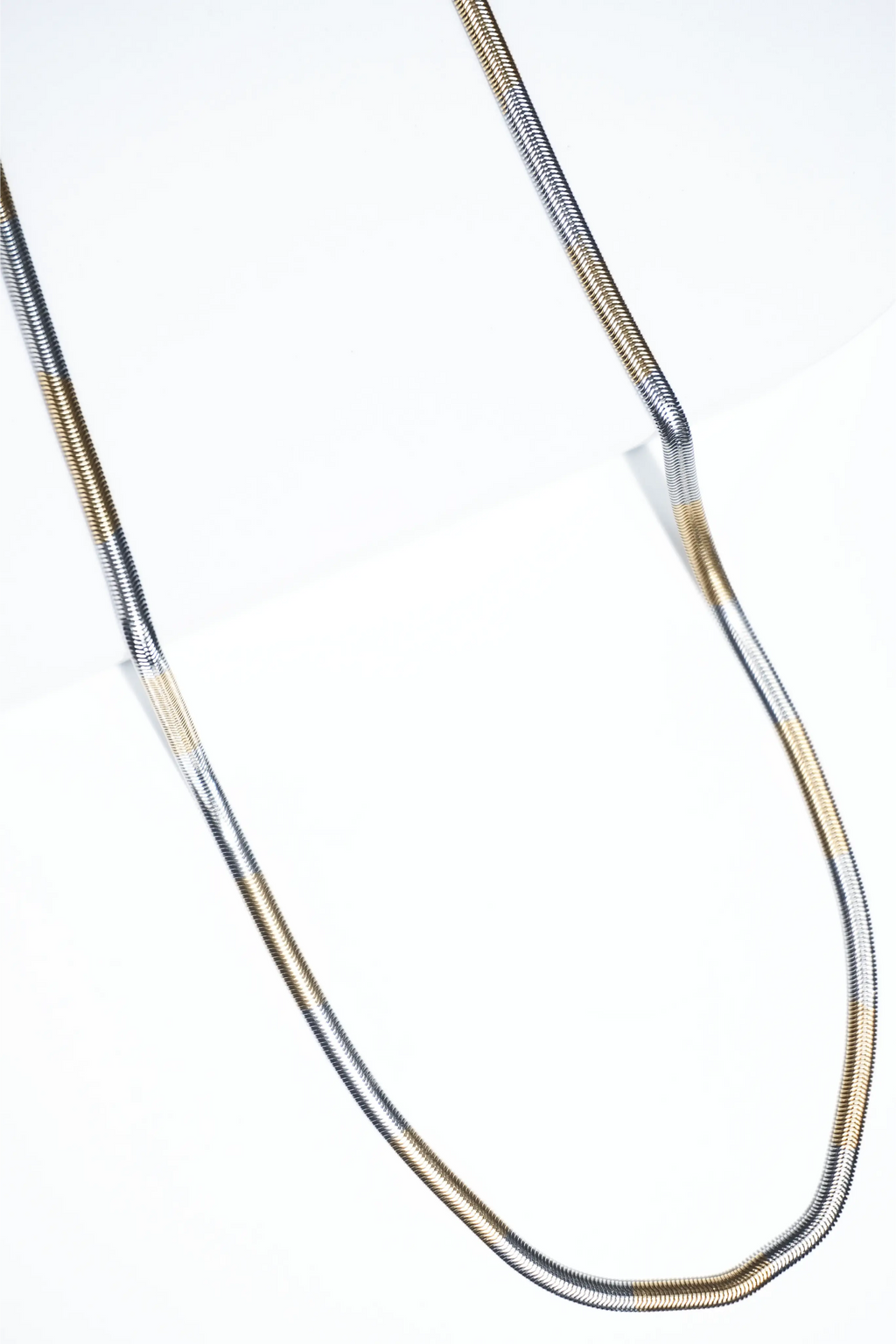 Two-tone snake chain | Stainless Steel chain for men's | 22inch | Anti-Tarnish. worldjewel.in Men's chain