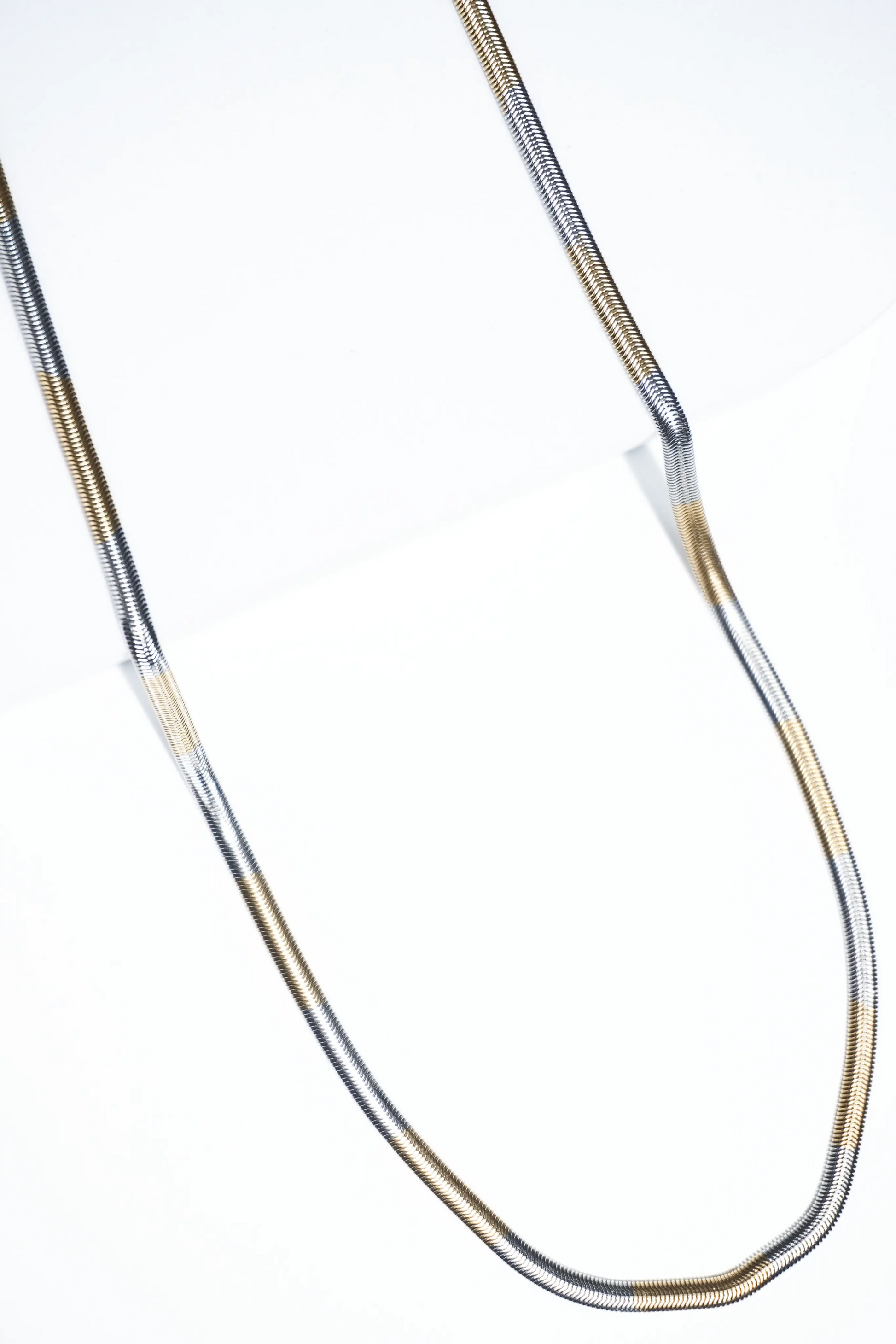 Two-tone snake chain | Stainless Steel chain for men's | 22inch | Anti-Tarnish. worldjewel.in Men's chain