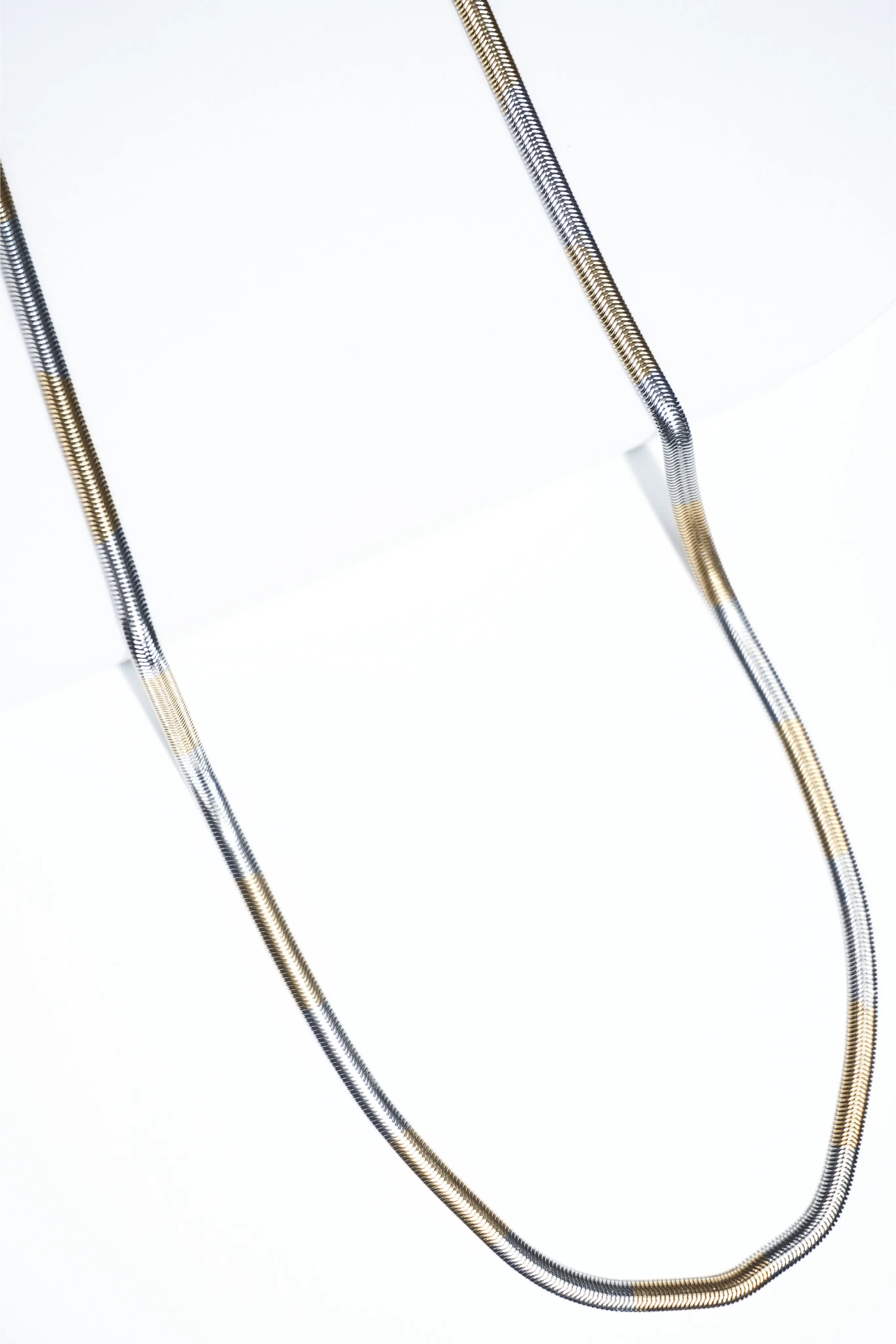 Two-tone snake chain | Stainless Steel chain for men's | 22inch | Anti-Tarnish. worldjewel.in Men's chain