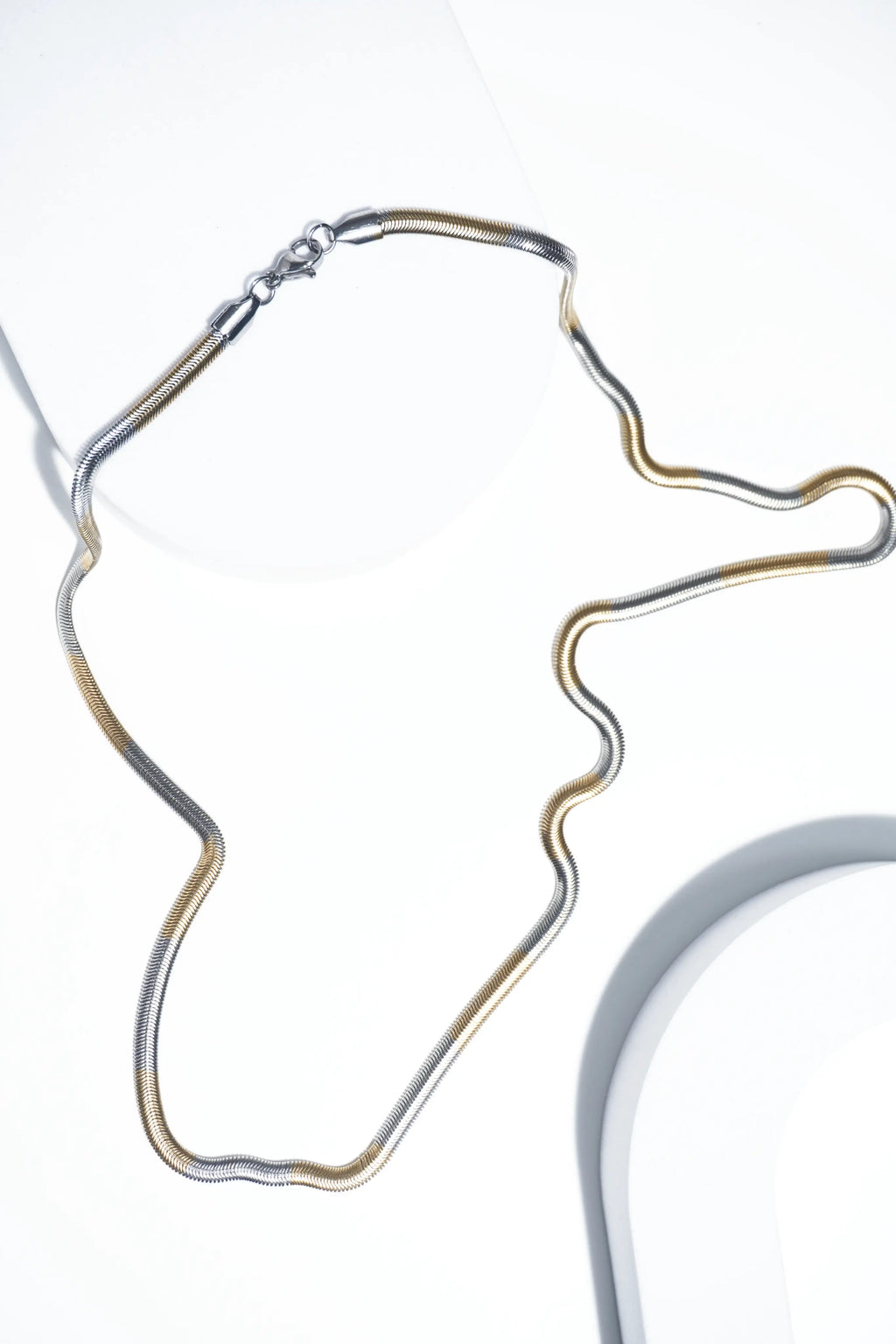 Two-tone snake chain | Stainless Steel chain for men's | 22inch | Anti-Tarnish. worldjewel.in Men's chain