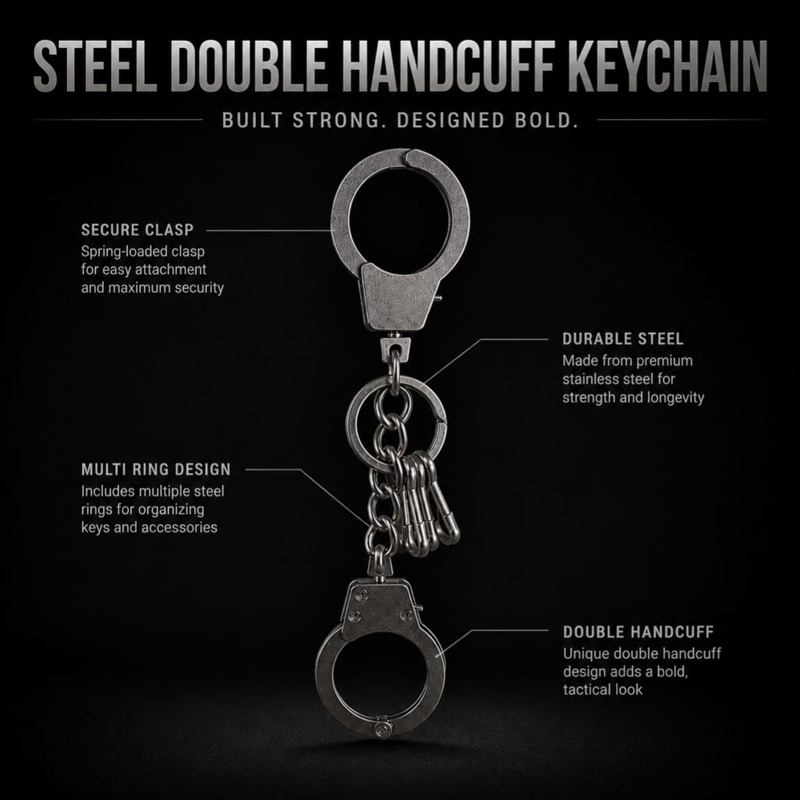 Gridlock Double Cuff Keychain