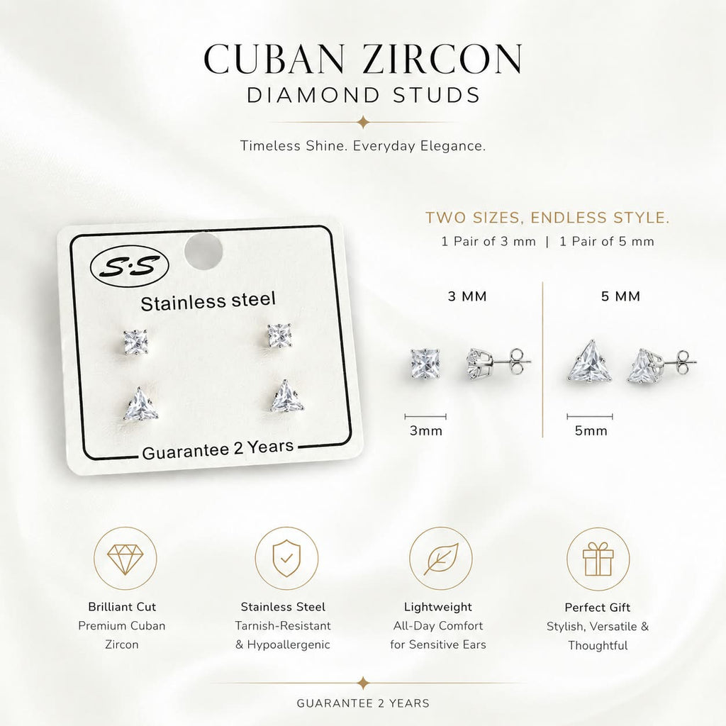 Dual Geo Stud Set (3mm Square & 5mm Triangle)