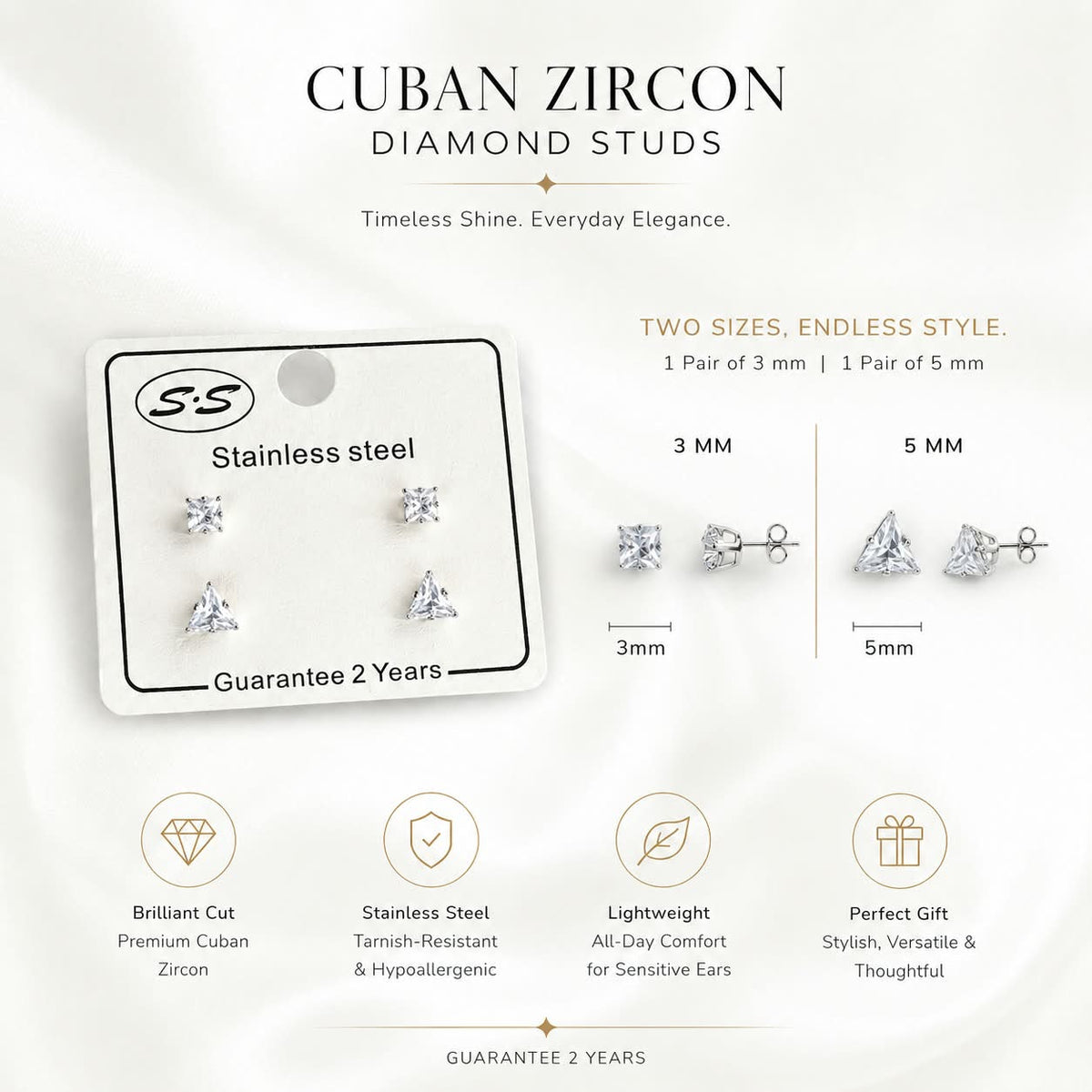Dual Geo Stud Set (3mm Square & 5mm Triangle)