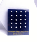 11: MINI Square Cuban Zircon Diamound Studs UNISEX Set of 20pcs. (3 MM)