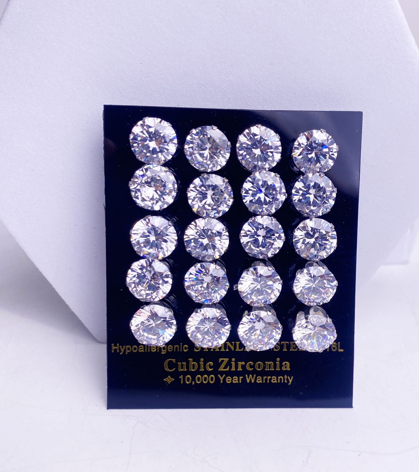 1: Bold Cuban Zircon Diamound Studs UNISEX Set of 20pcs. (10MM)