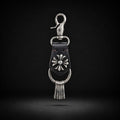 Crucifix Noir Leather Keychain (Black)