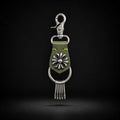 Crucifix Noir Leather Keychain ( Olive green )