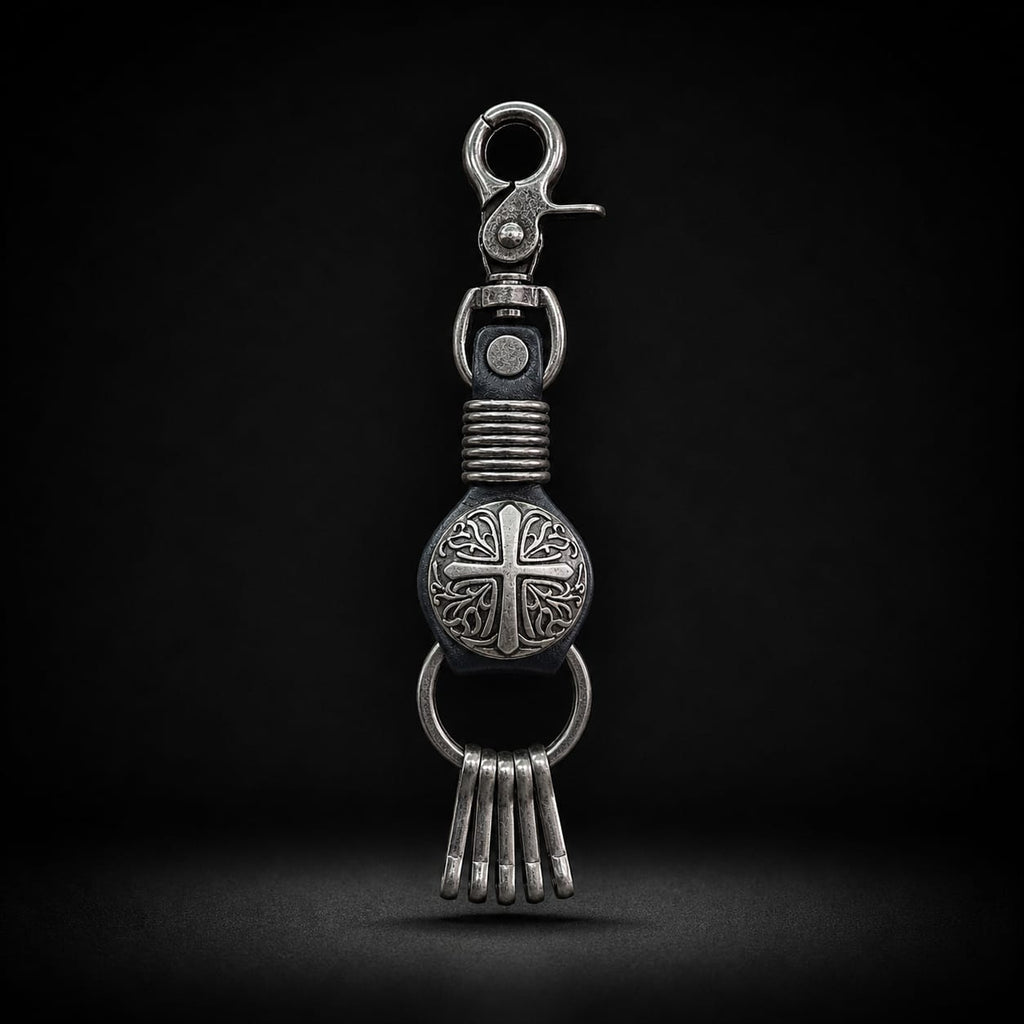 Vintage Cross Metal Keychain
