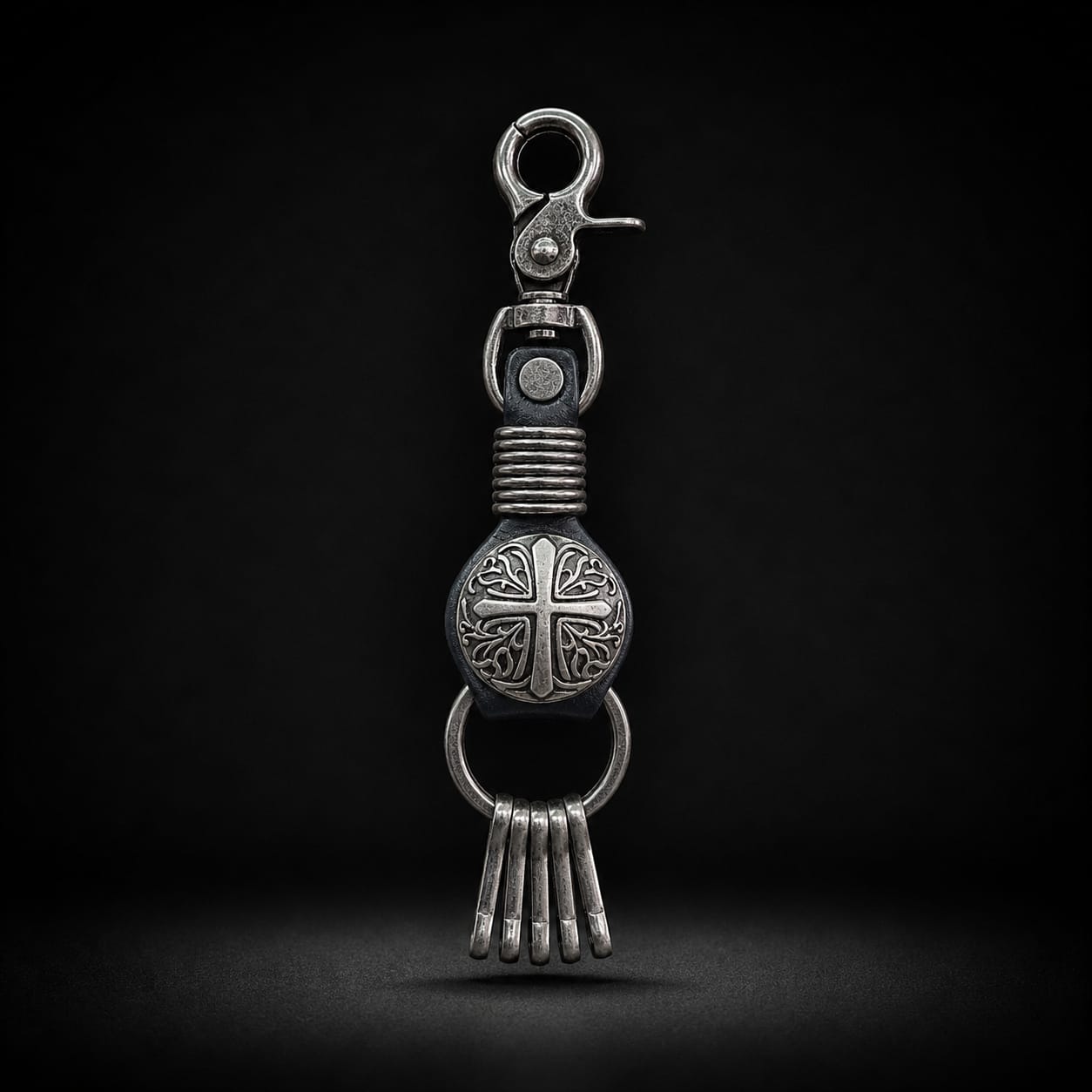 Vintage Cross Metal Keychain