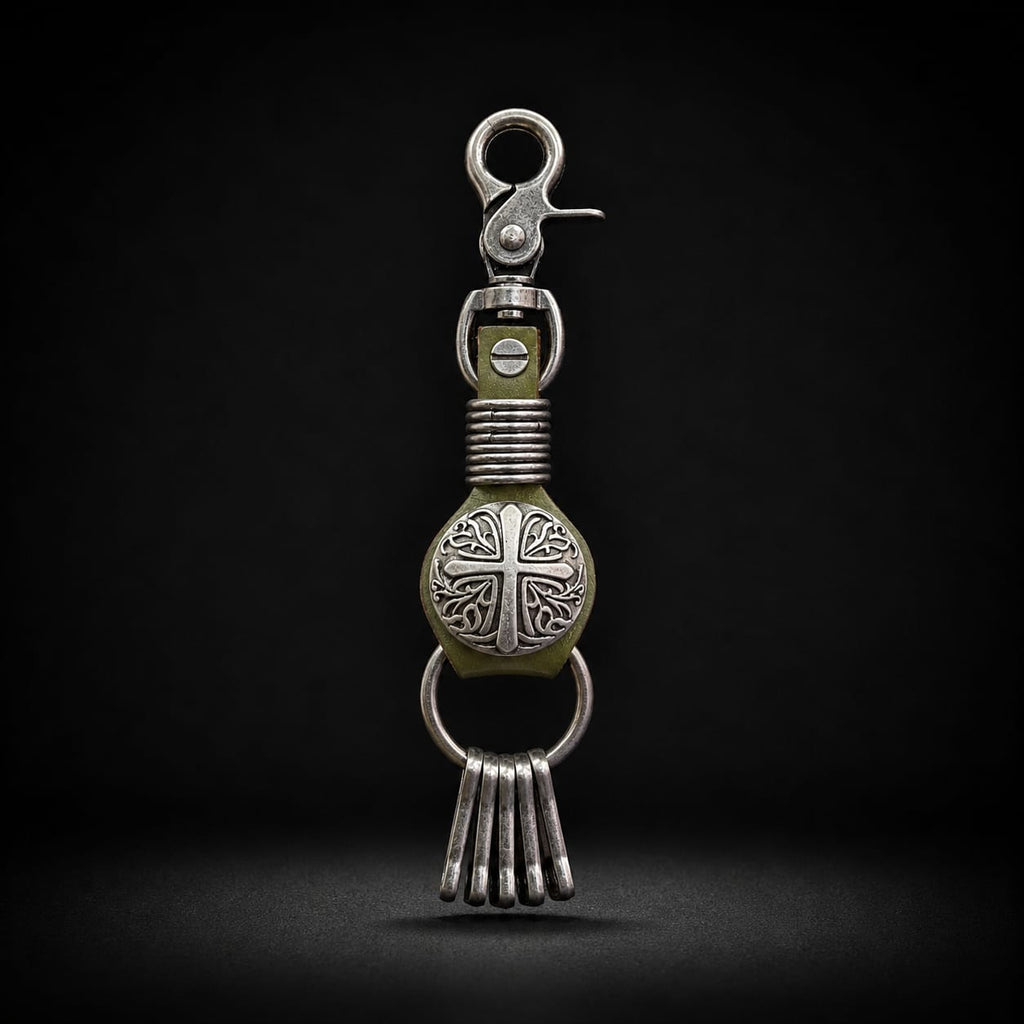 Vintage Cross Metal Keychain