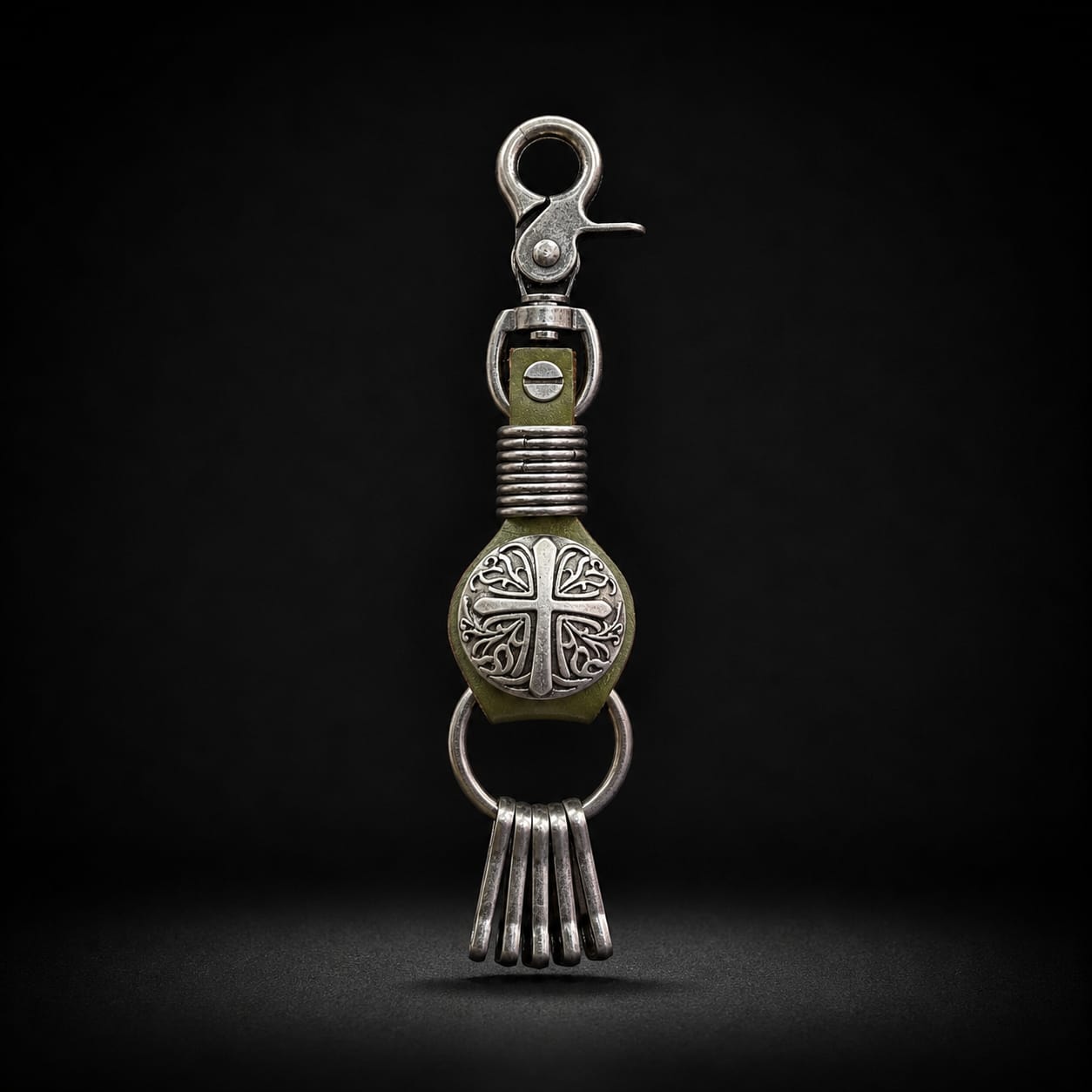 Vintage Cross Metal Keychain