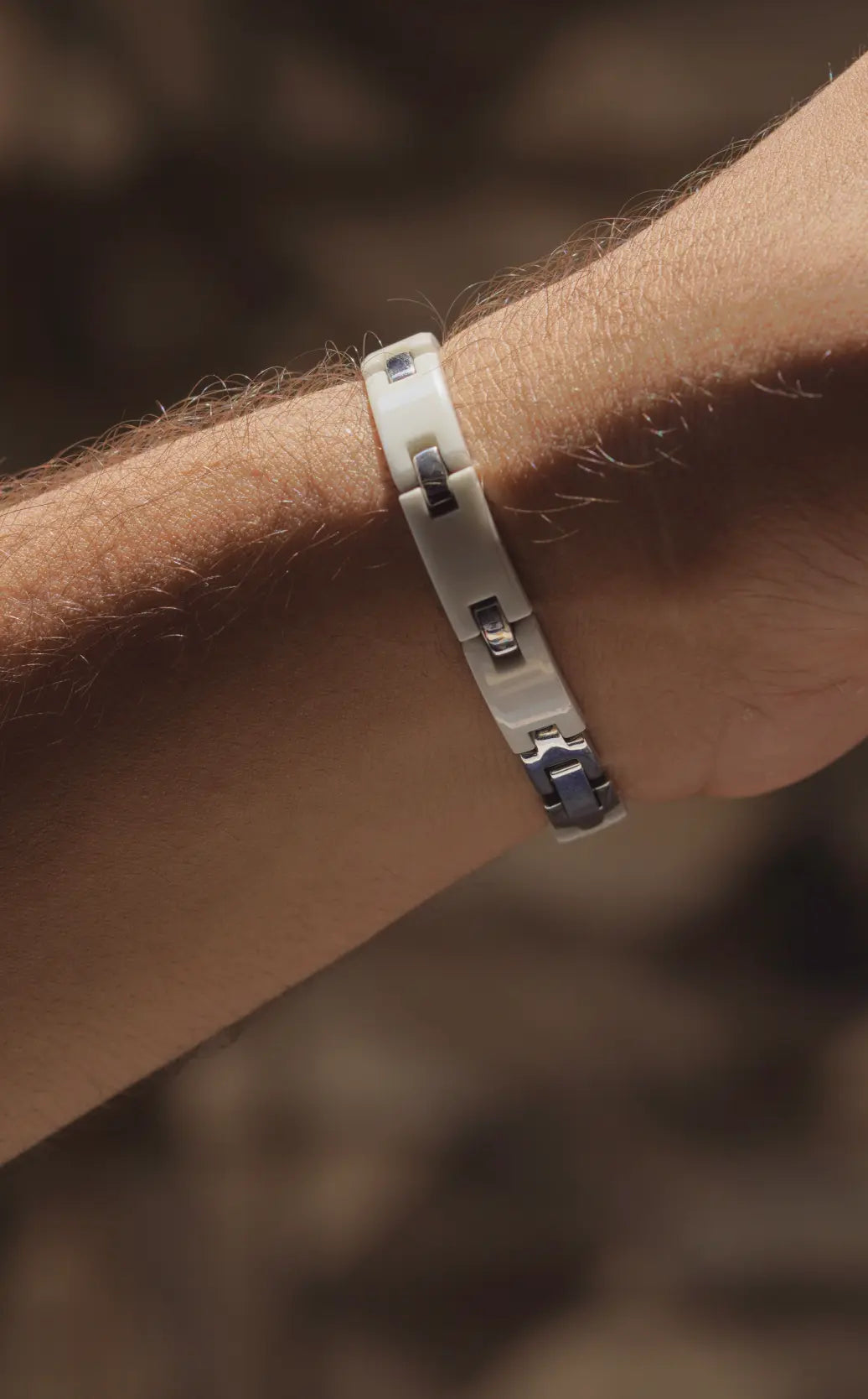White - Ceramic bracelet for men. worldjewel.in men's bracelets