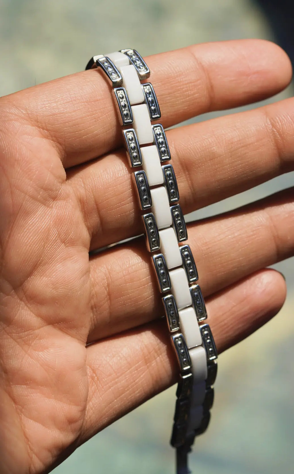 White Dot - Ceramic bracelet for men worldjewel.in men's bracelets