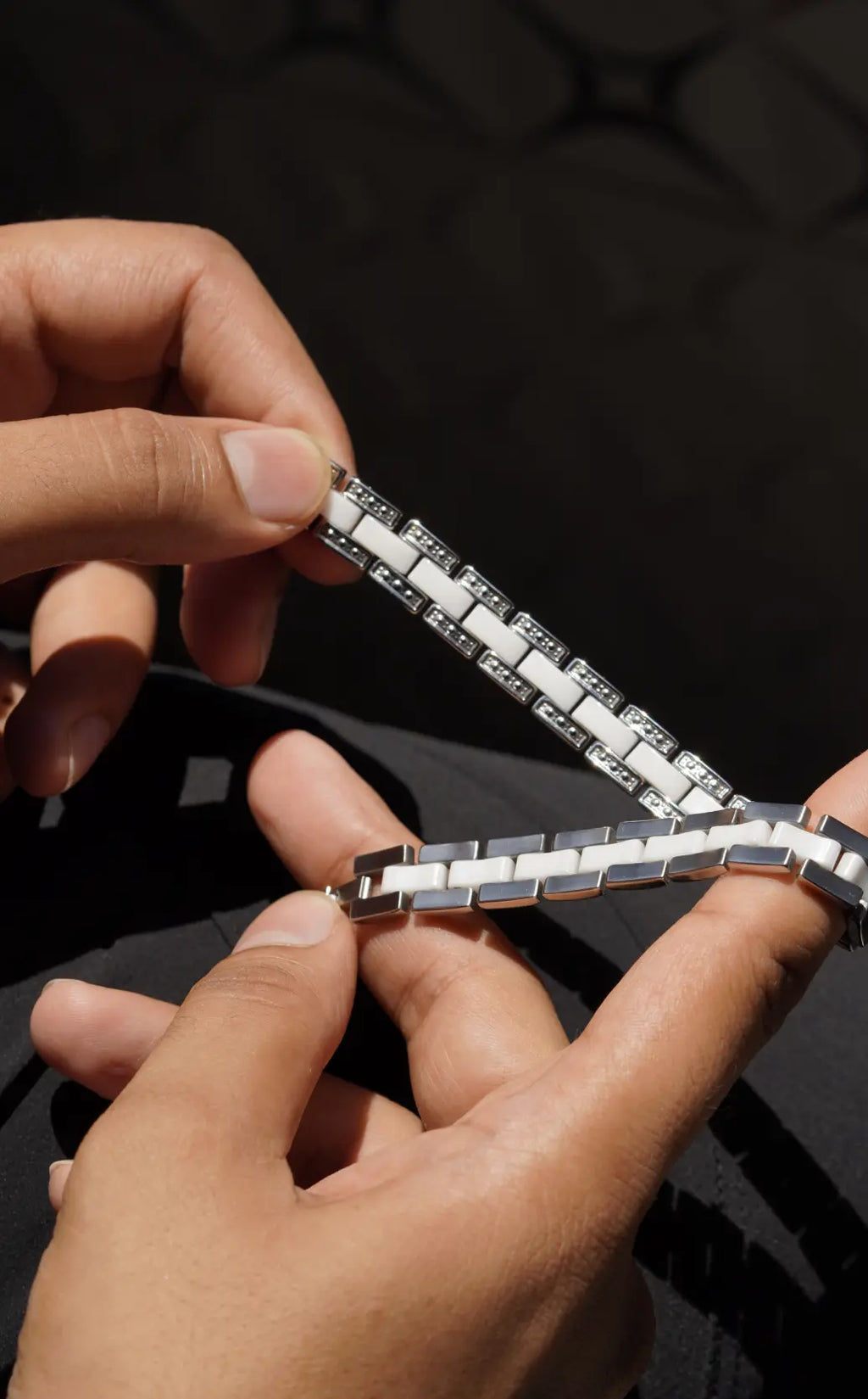 White Dot - Ceramic bracelet for men worldjewel.in men's bracelets