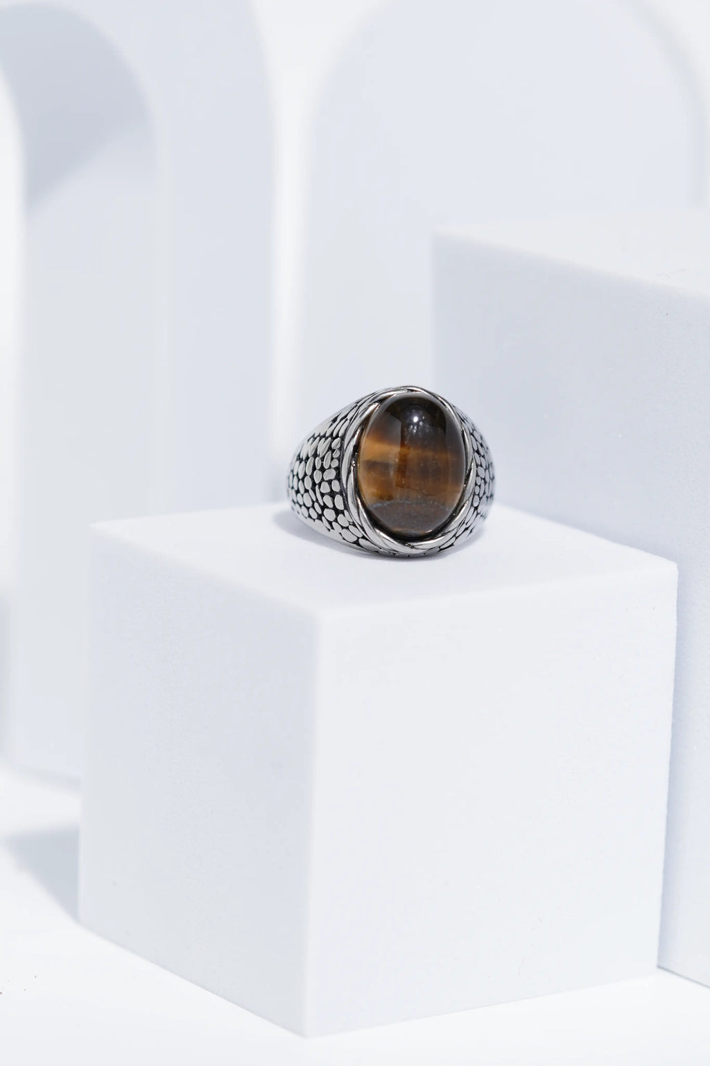 Wooden Textured Jem Turkish Ring For Men. worldjewel.in men's ring