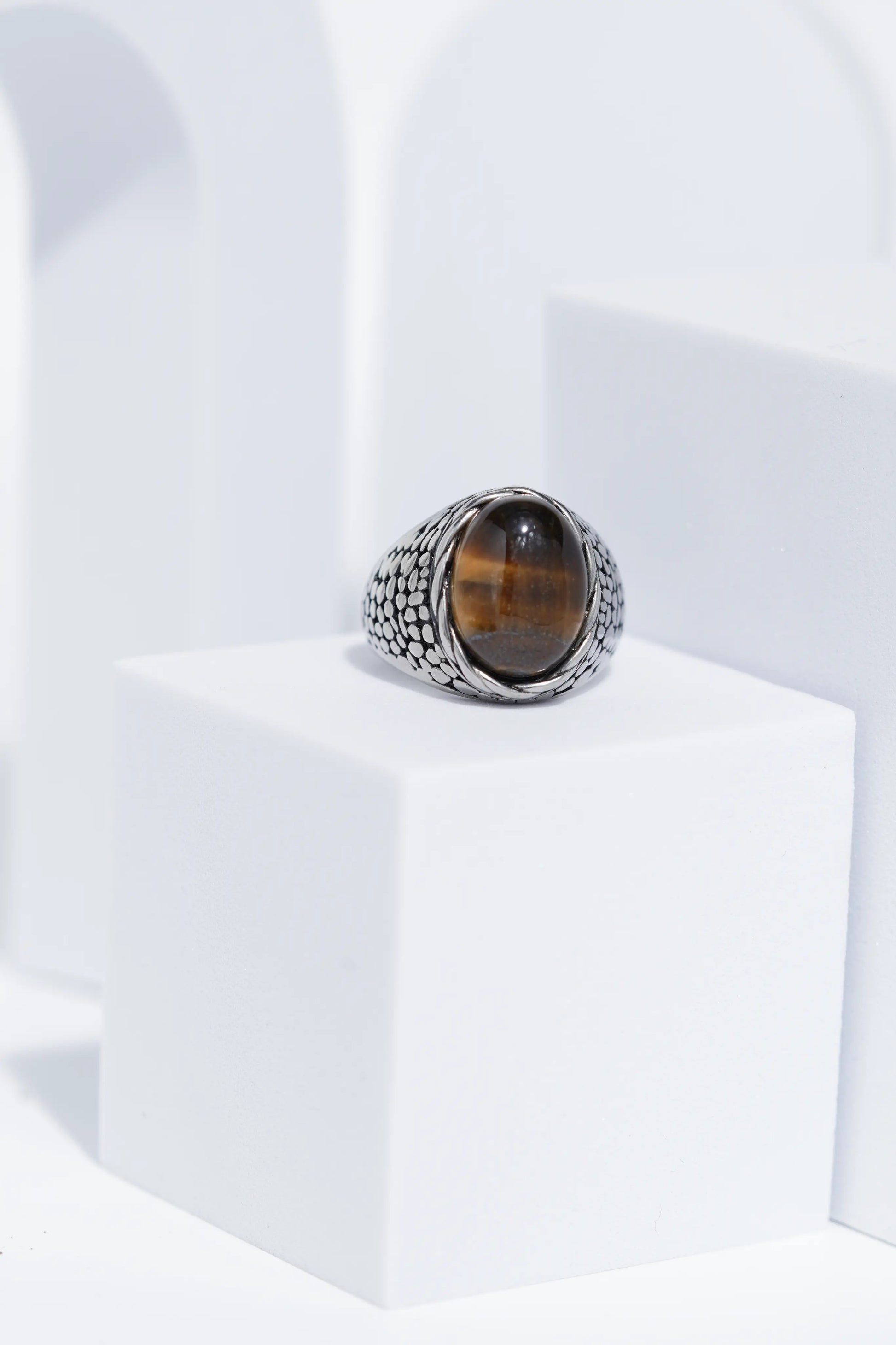 Wooden Textured Jem Turkish Ring For Men. worldjewel.in men's ring