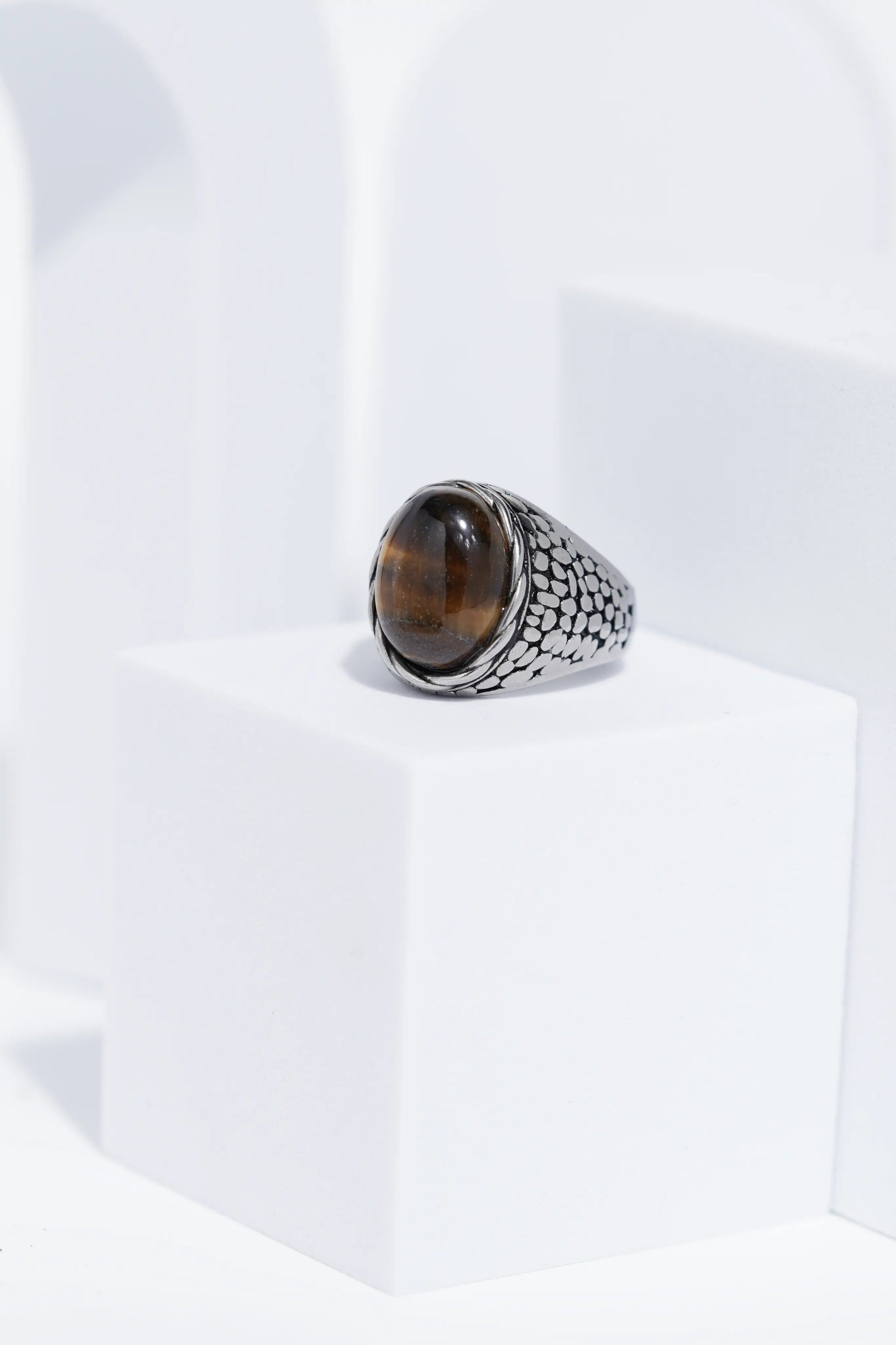 Wooden Textured Jem Turkish Ring For Men. worldjewel.in men's ring