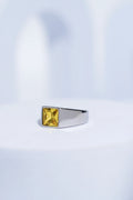 Yellow Diamond Minimalistic Stainless Steel Ring For Men. worldjewel.in men's ring