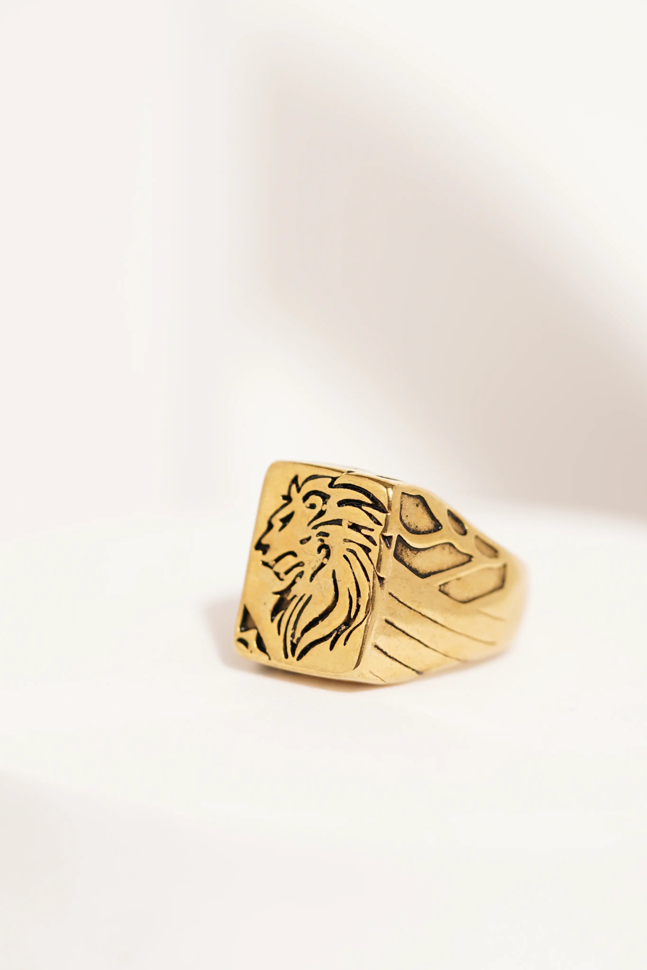 lion Engraved ring worldjewel.in men's ring