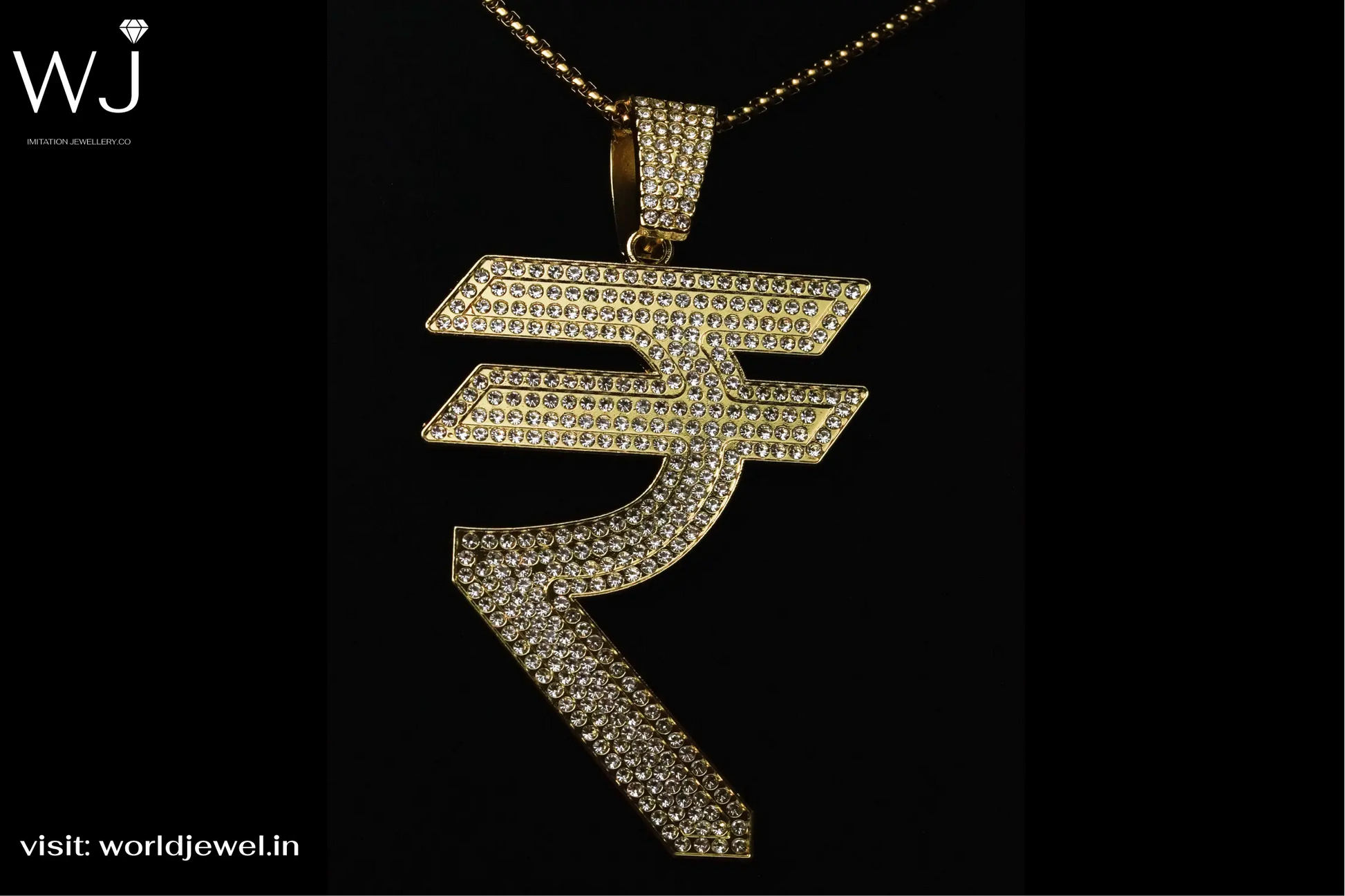 Rupee symbol |  Unisex Pendent  | Worldjewel.in - worldjewel.in