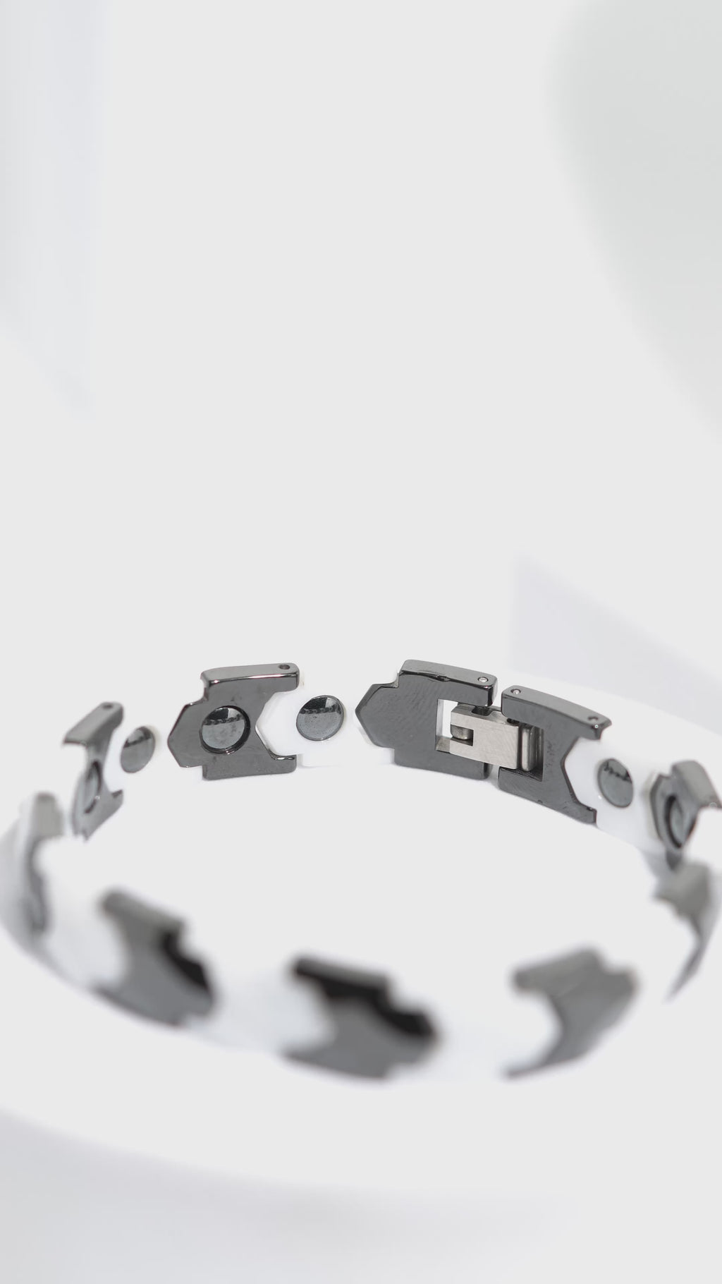 Black & White Bold Ceramic bracelet for men.