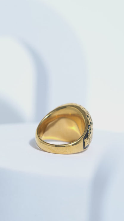 Oval Red Stone Diamond Ring For Men