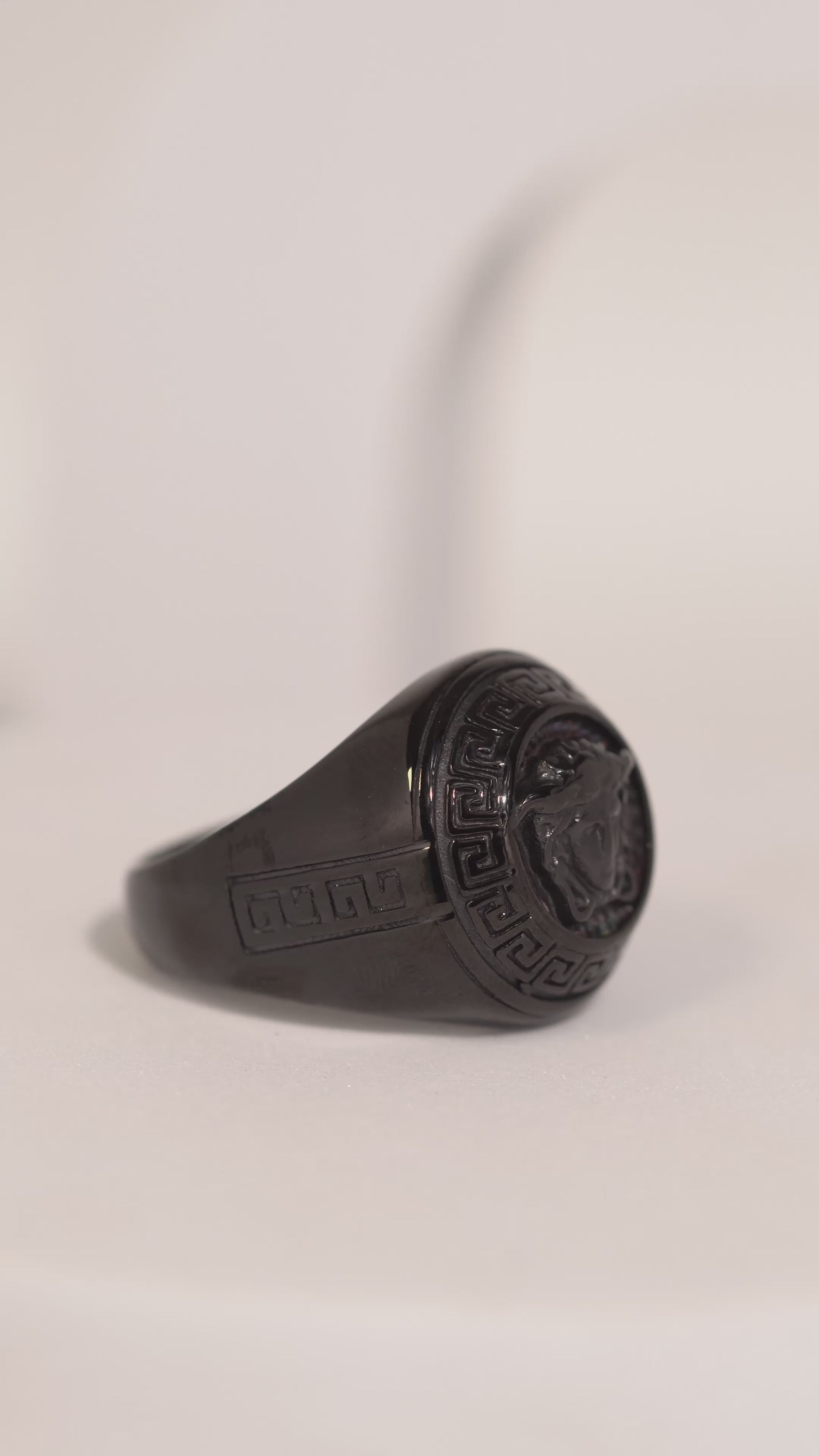 Premium Black Embossed Finger Ring For Men