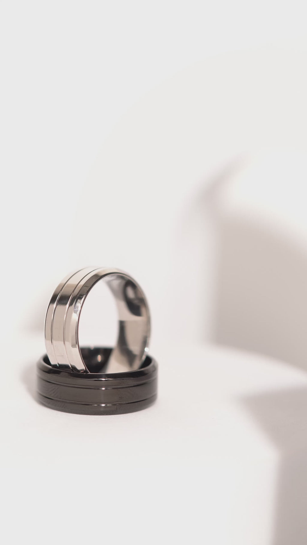 Line Stainless Steel Band Ring For Men