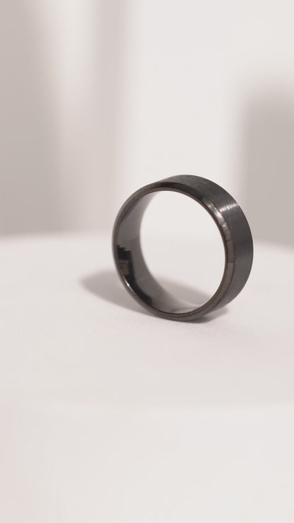 Plain Sleek Black Ring For Men
