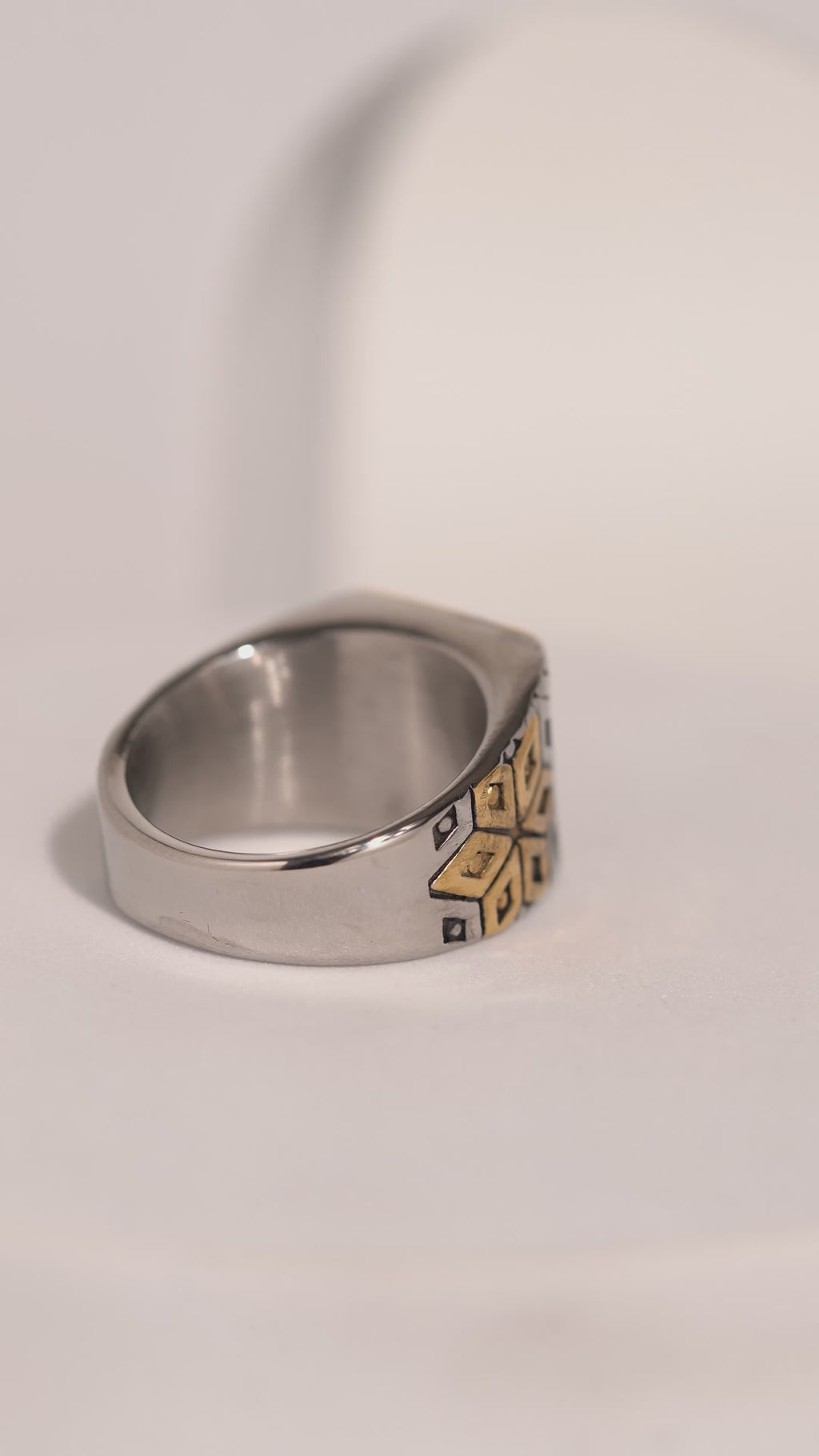 Heavy Detail Black Stone Ring For Men