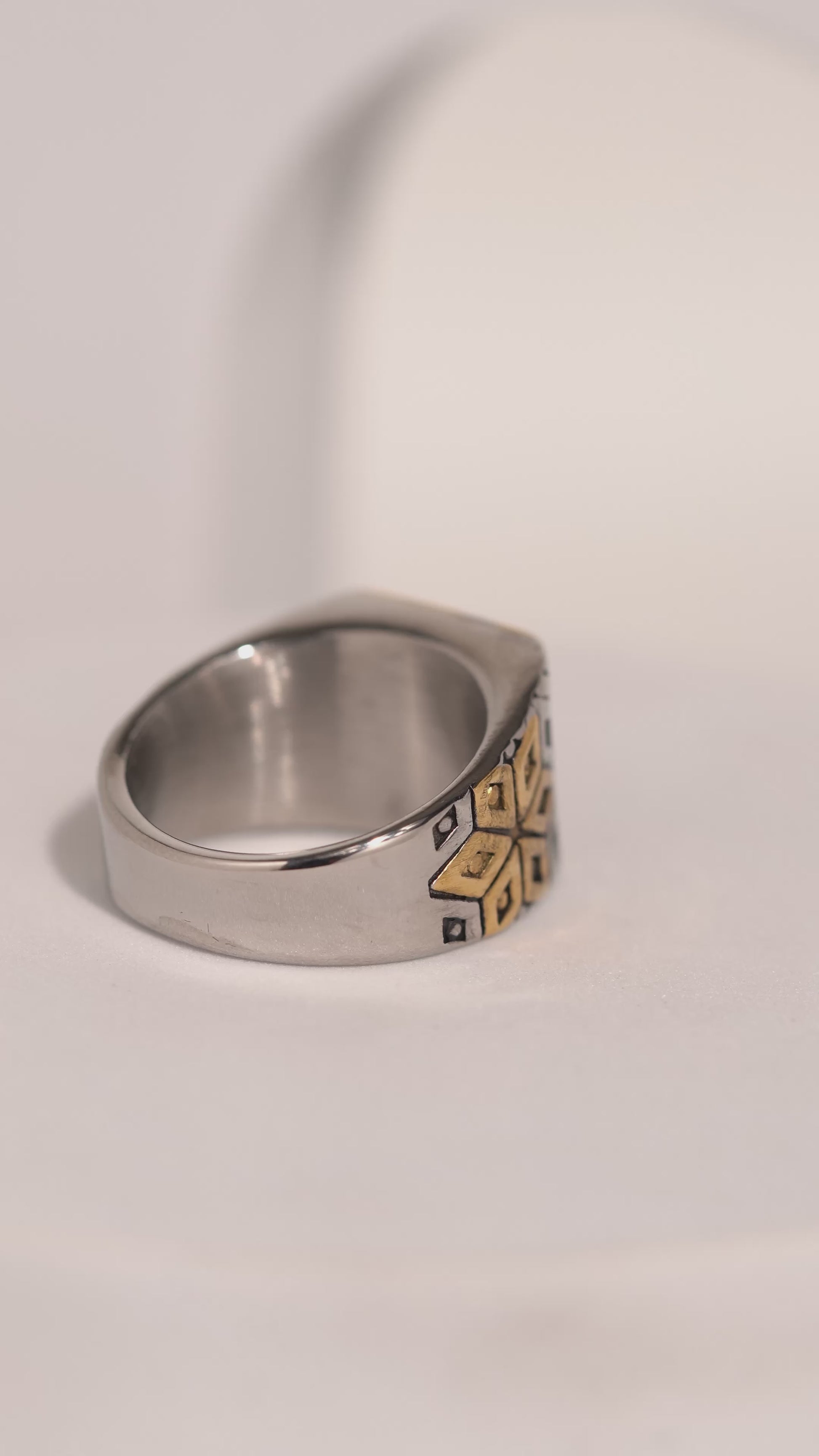Heavy Detail Black Stone Ring For Men