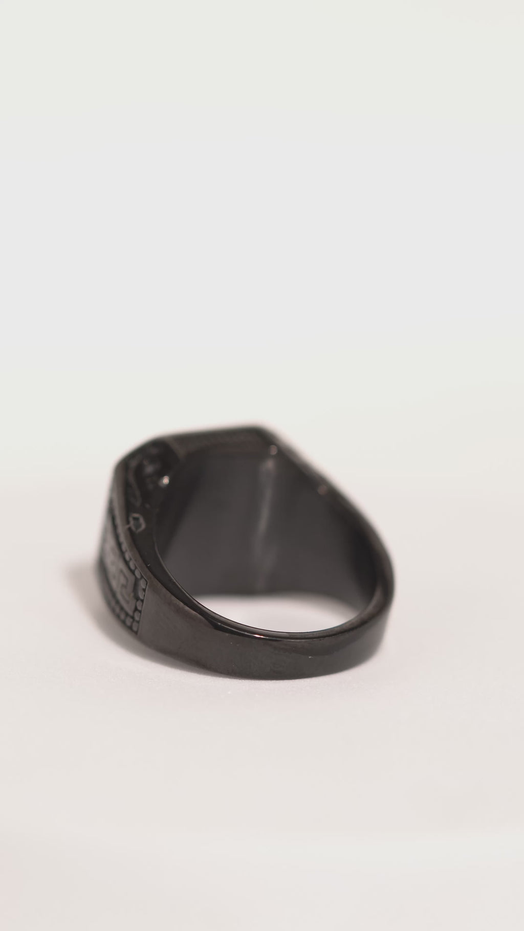 Sterling Black Diamond Stone Stainless Steel Ring For Men