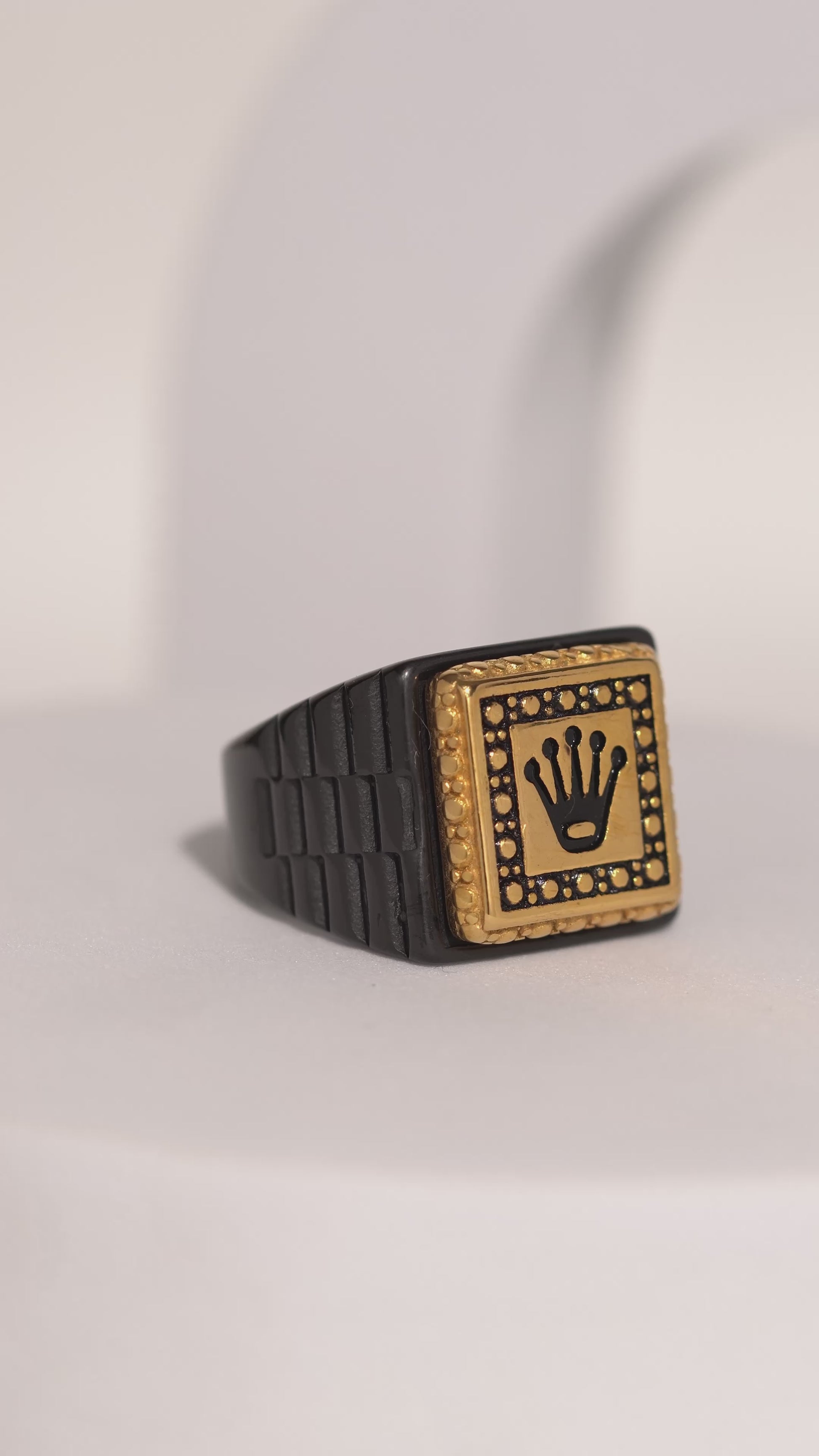 18k Gold Tone Crown Ring For Men