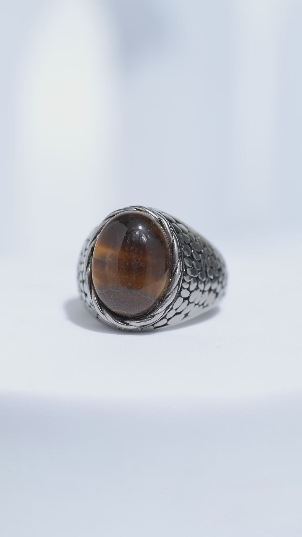 Wooden Textured Jem Turkish Ring For Men.