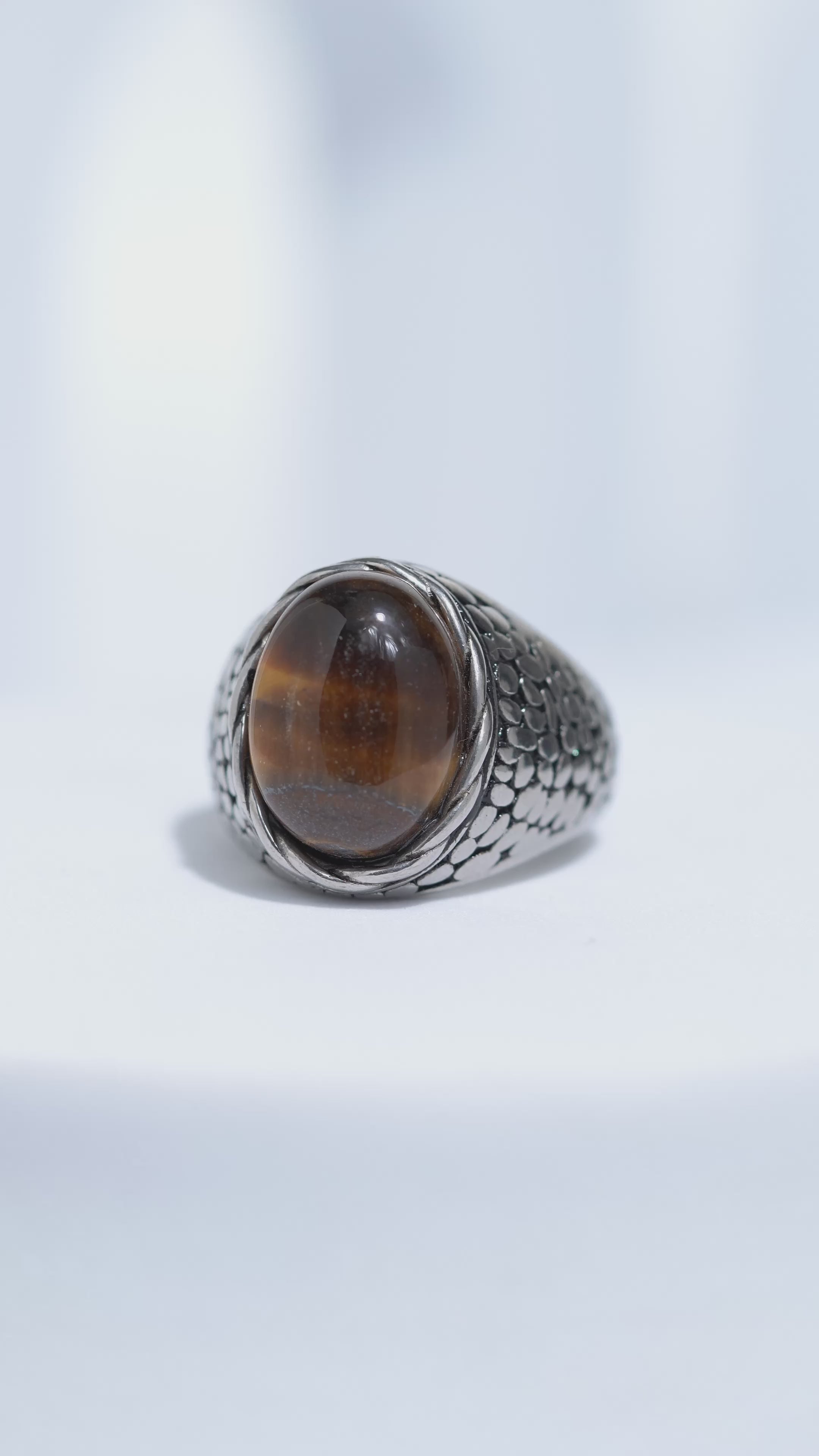 Wooden Textured Jem Turkish Ring For Men.