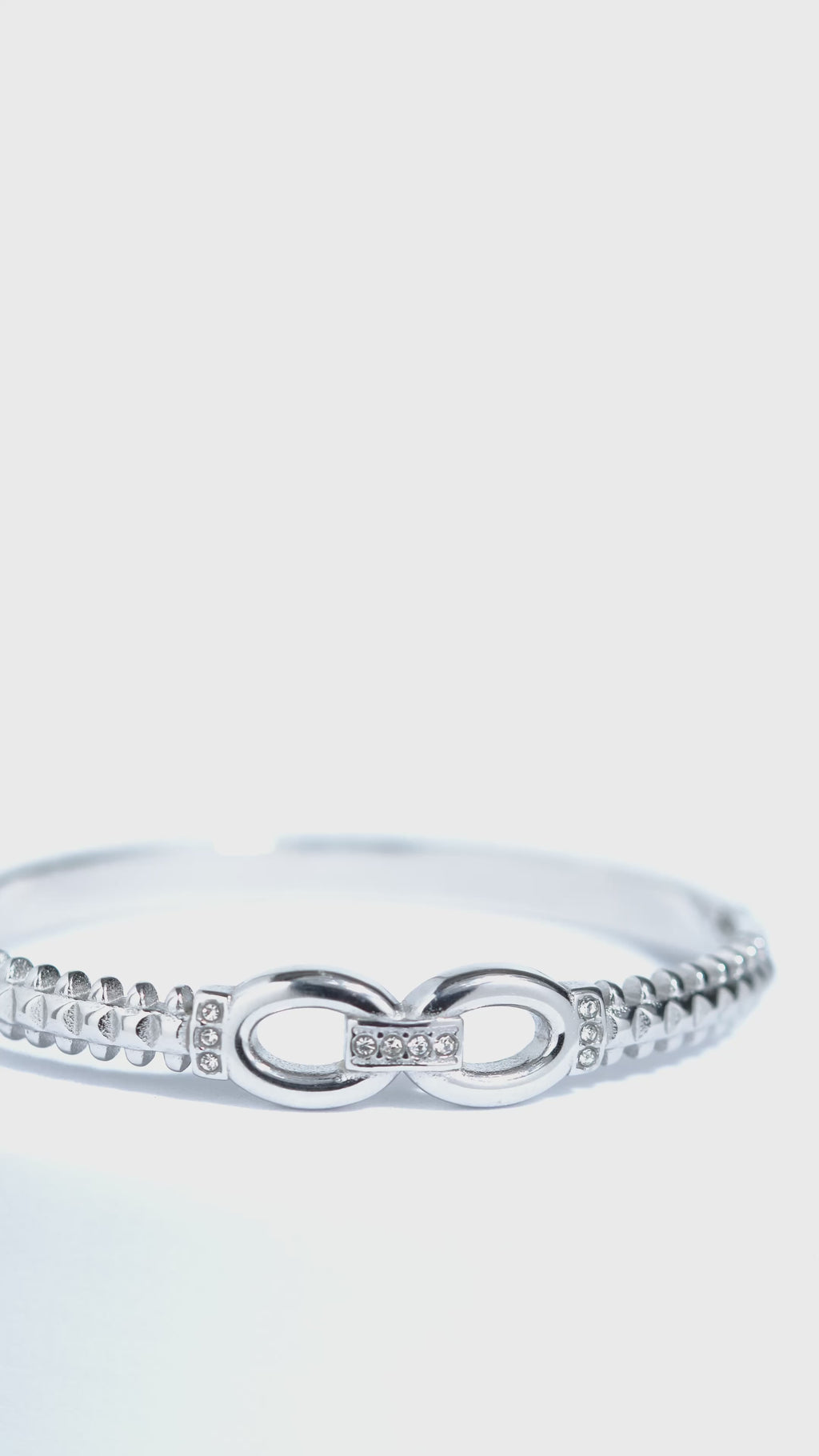 Ivory Glint Stainless Steel Bangle Bracelet For Women