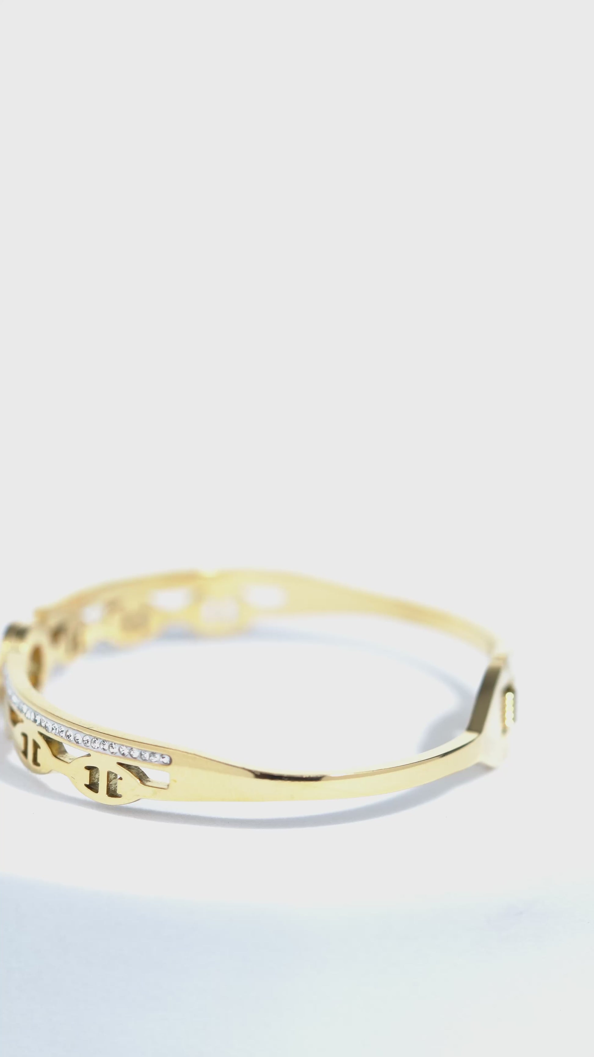 Sage Orbit Stainless Steel Bangle Bracelet For Women