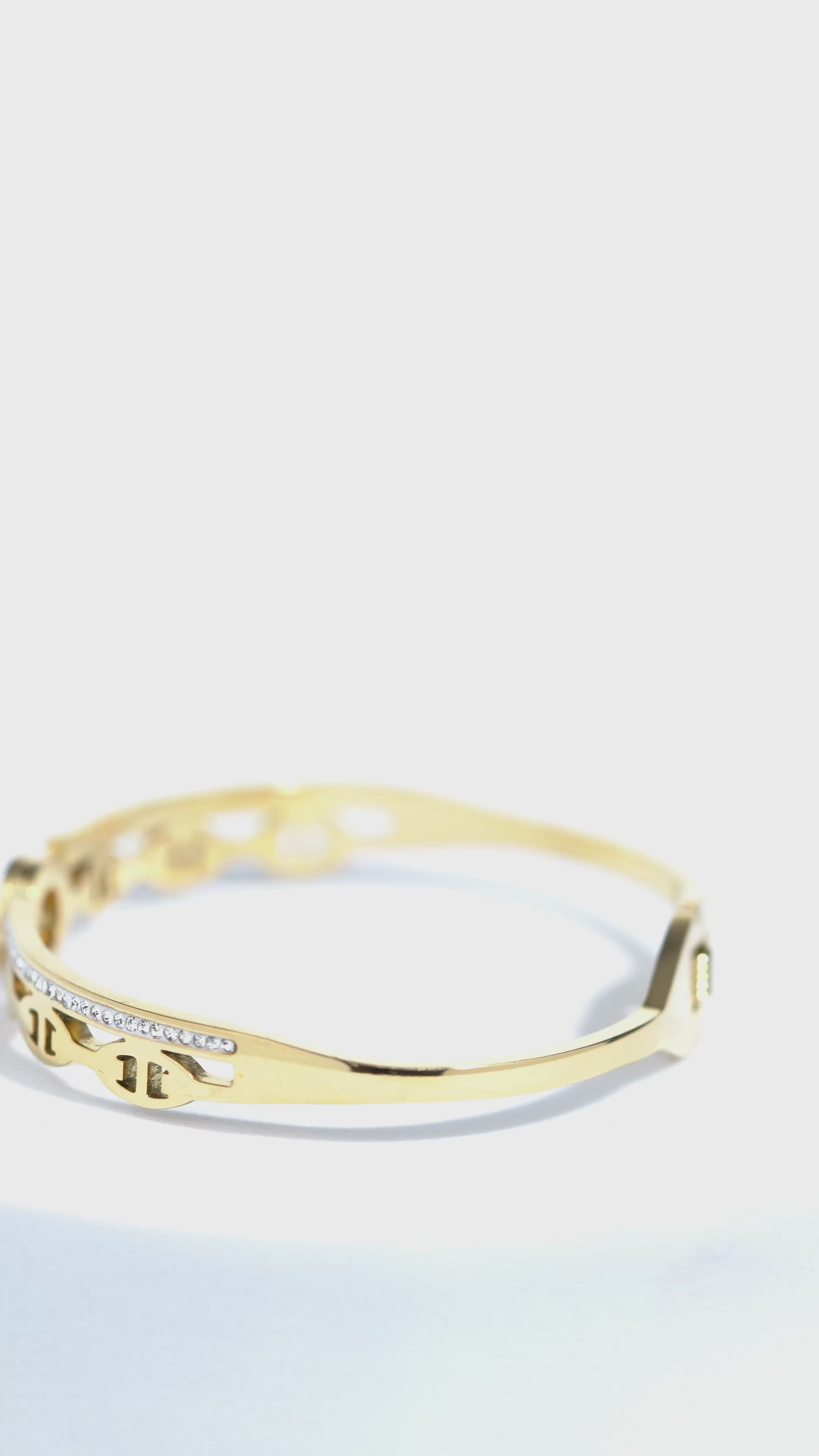 Sage Orbit Stainless Steel Bangle Bracelet For Women